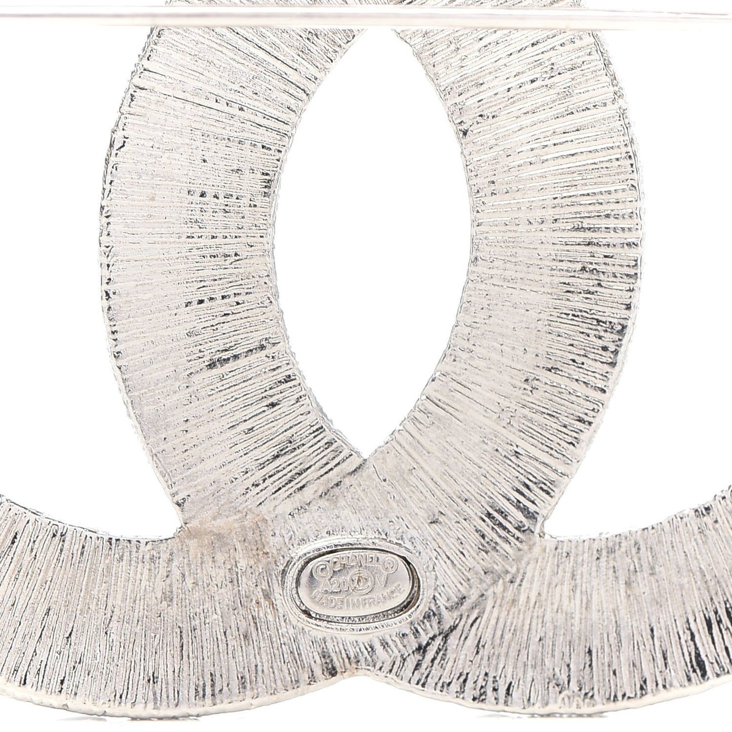Baguette Crystal CC Brooch Silver