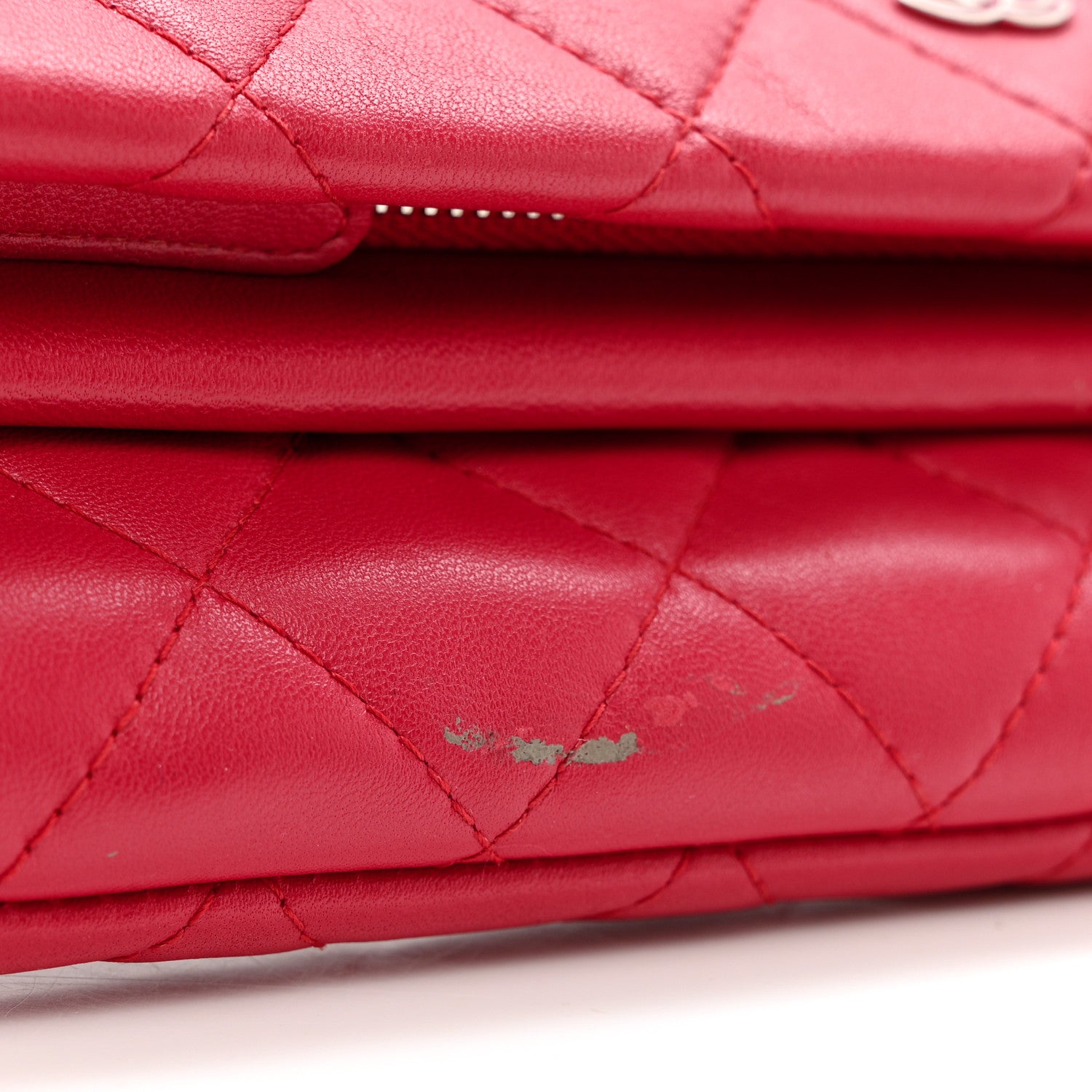 Chanel Lambskin Quilted CC Beauty Clutch Red 7 of 8