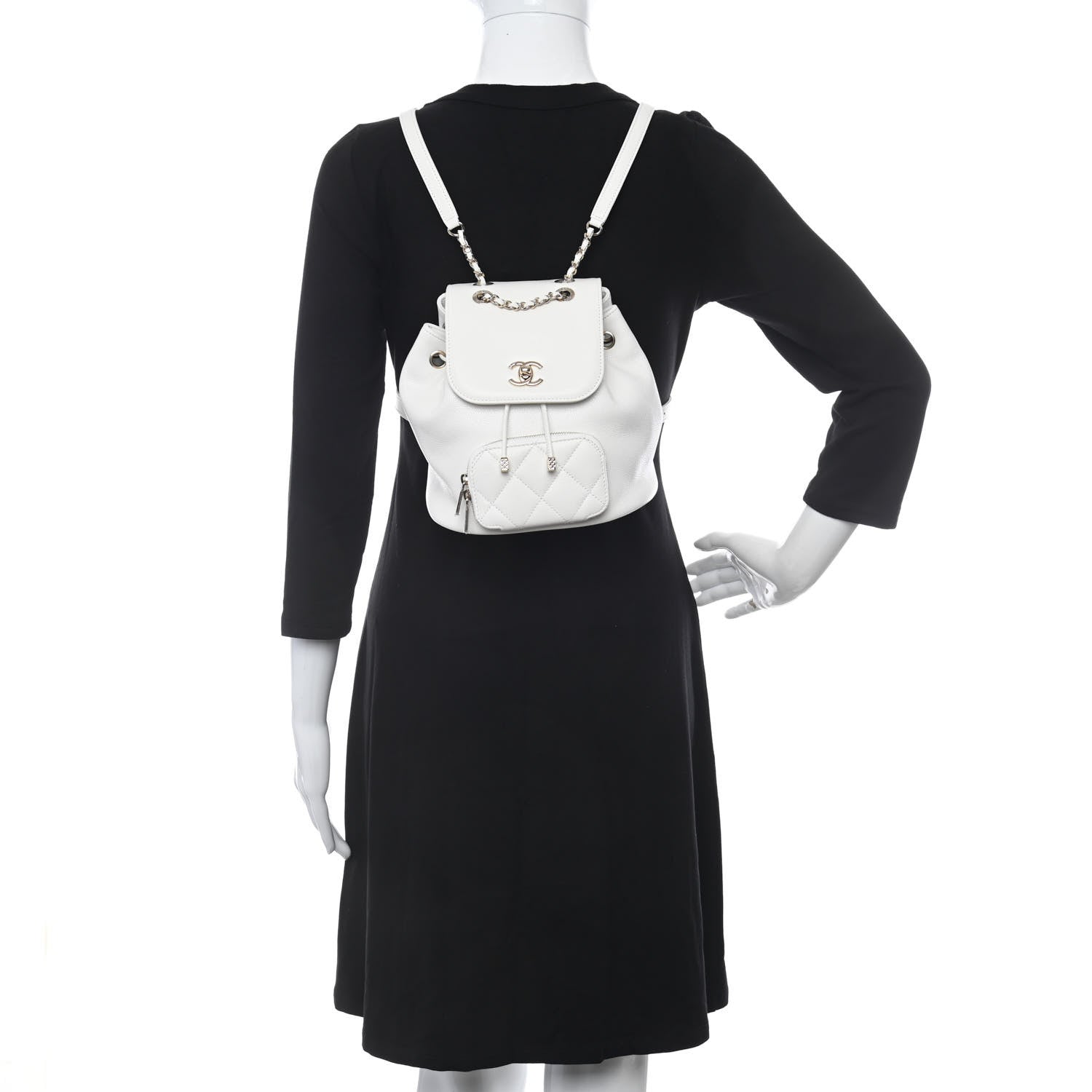 Chanel Caviar Quilted Mini Business Affinity Backpack White 2 of 10