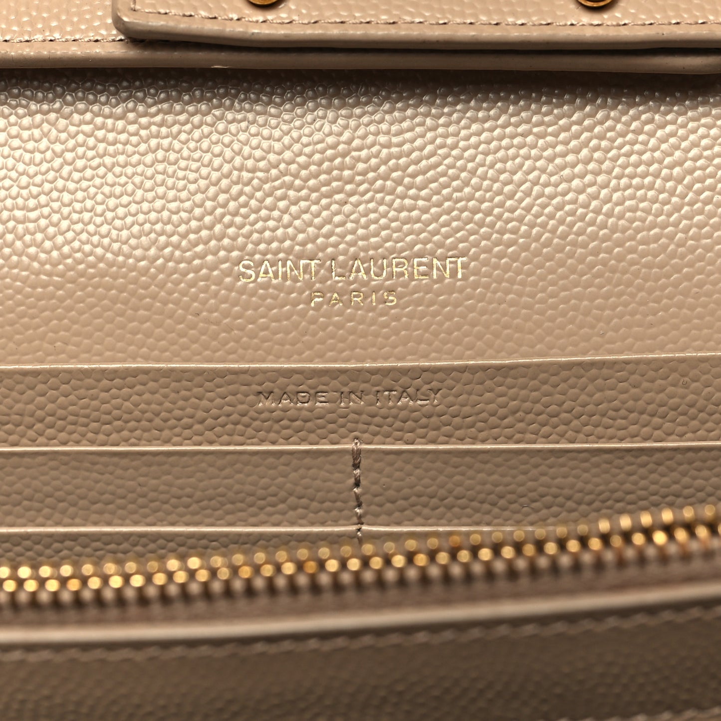 Grain De Poudre Matelasse Chevron Monogram Chain Wallet Nude Powder