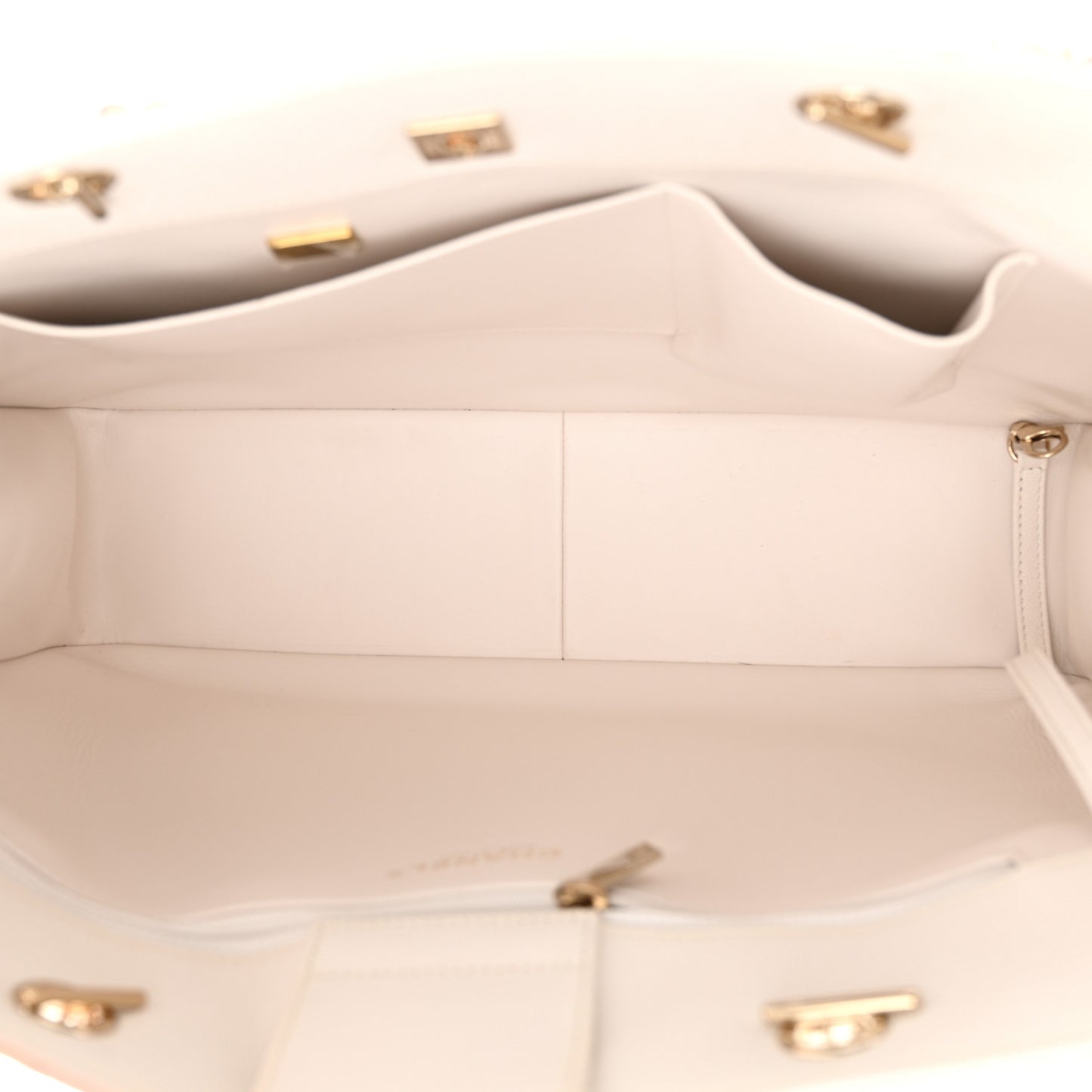 Caviar Quilted Large Classic Shopping Tote White