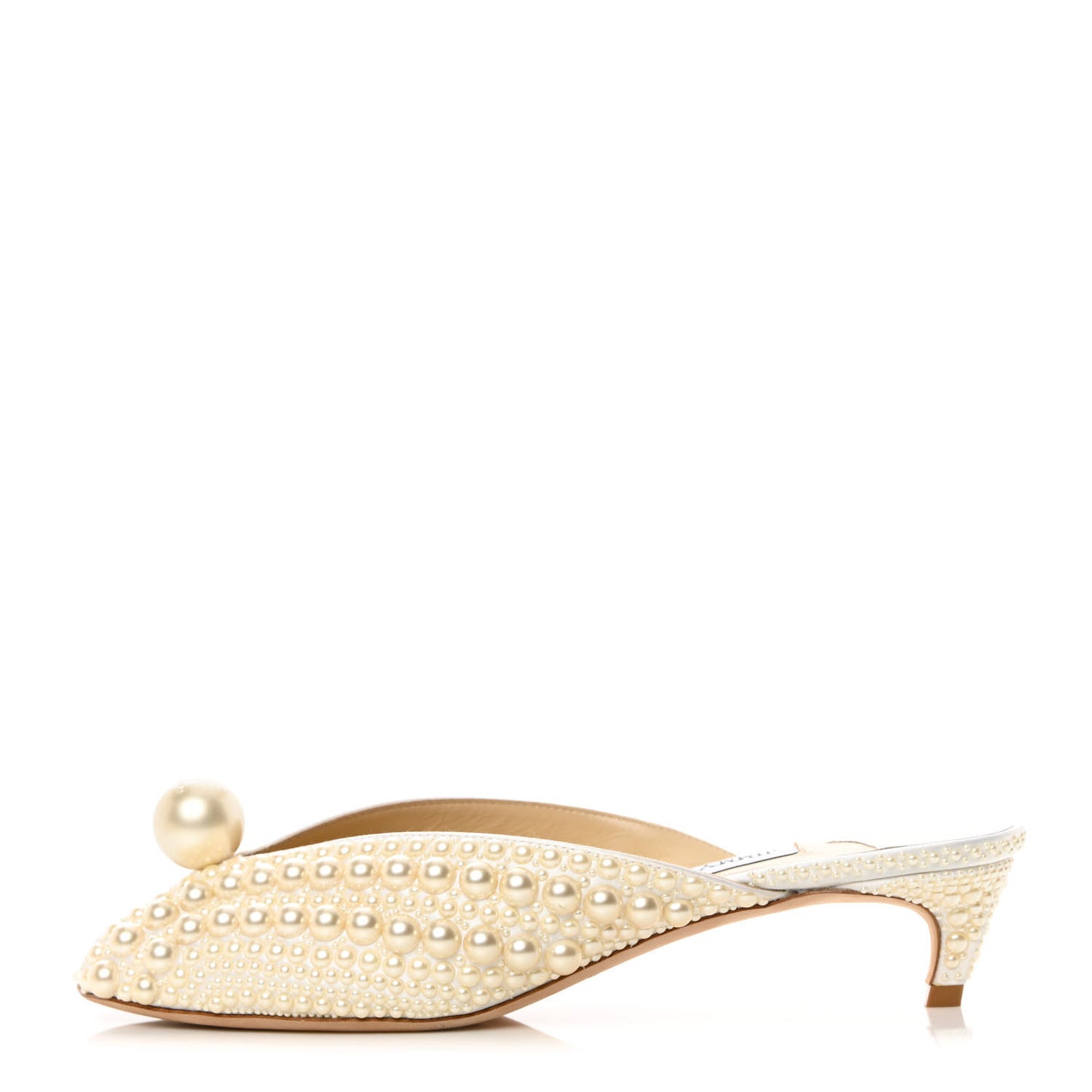 Satin Samantha Pearl Mules 39 White