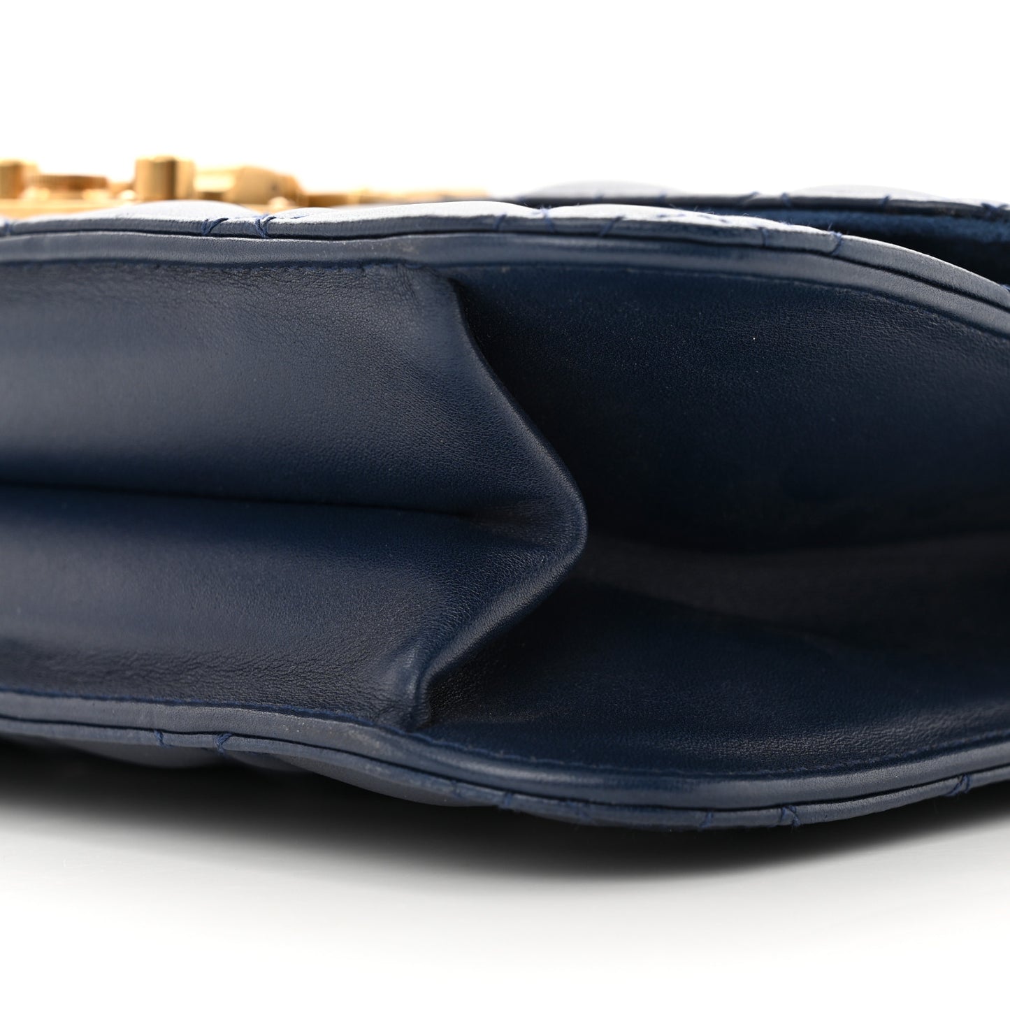 Lambskin Cannage Large Dioraddict Flap Bag Indigo Blue