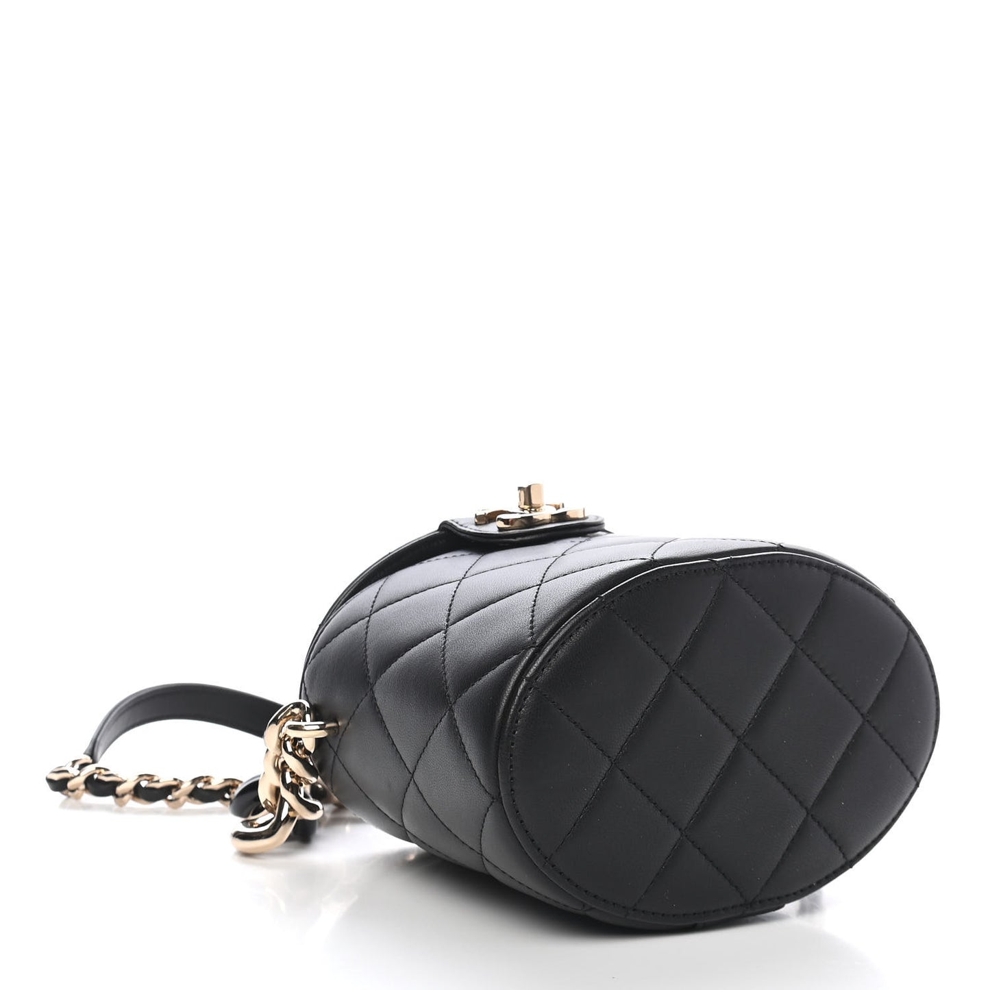 Lambskin Resin Elegant Chain Vanity Case Black