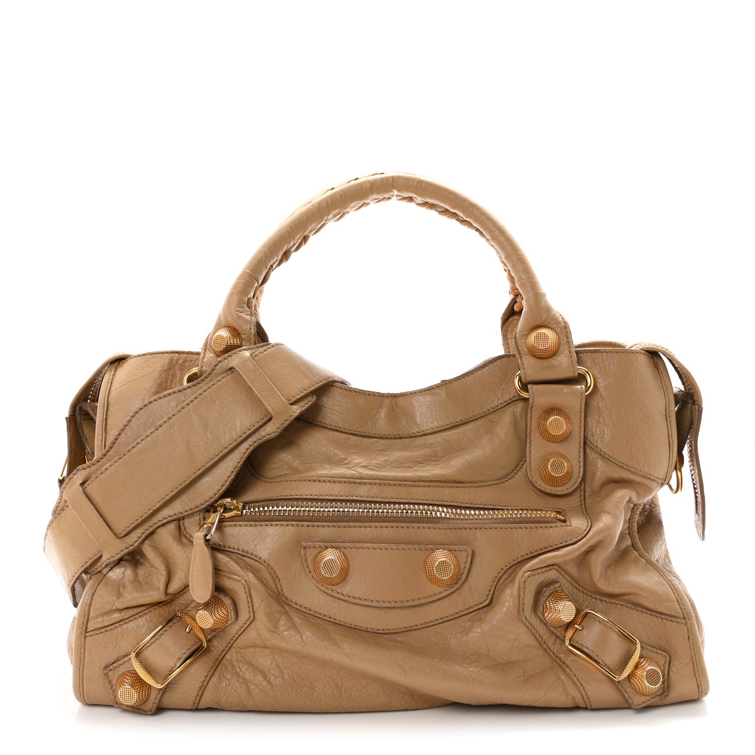 Balenciaga Agneau Giant 21 Gold Hardware City Beige Nougatine