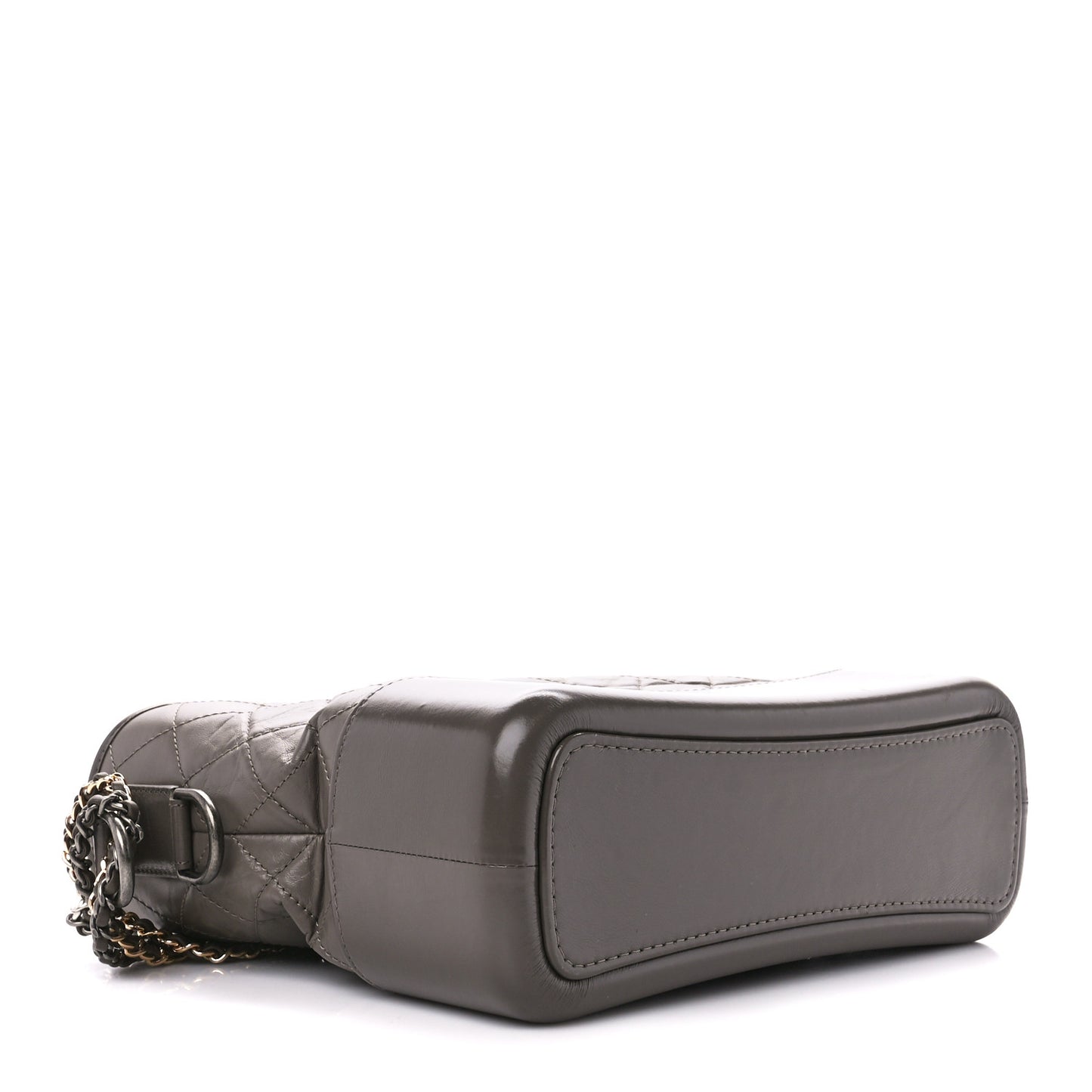 Aged Calfskin Quilted Medium Gabrielle Hobo Grey