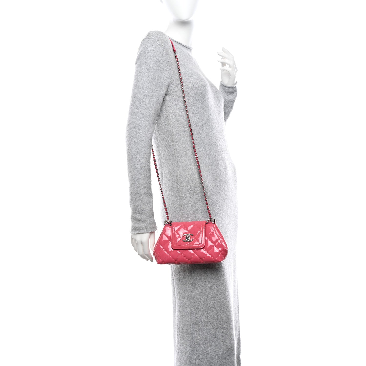 Chanel Patent Quilted Small Coco Shine Accordion Flap Pink 2 of 11