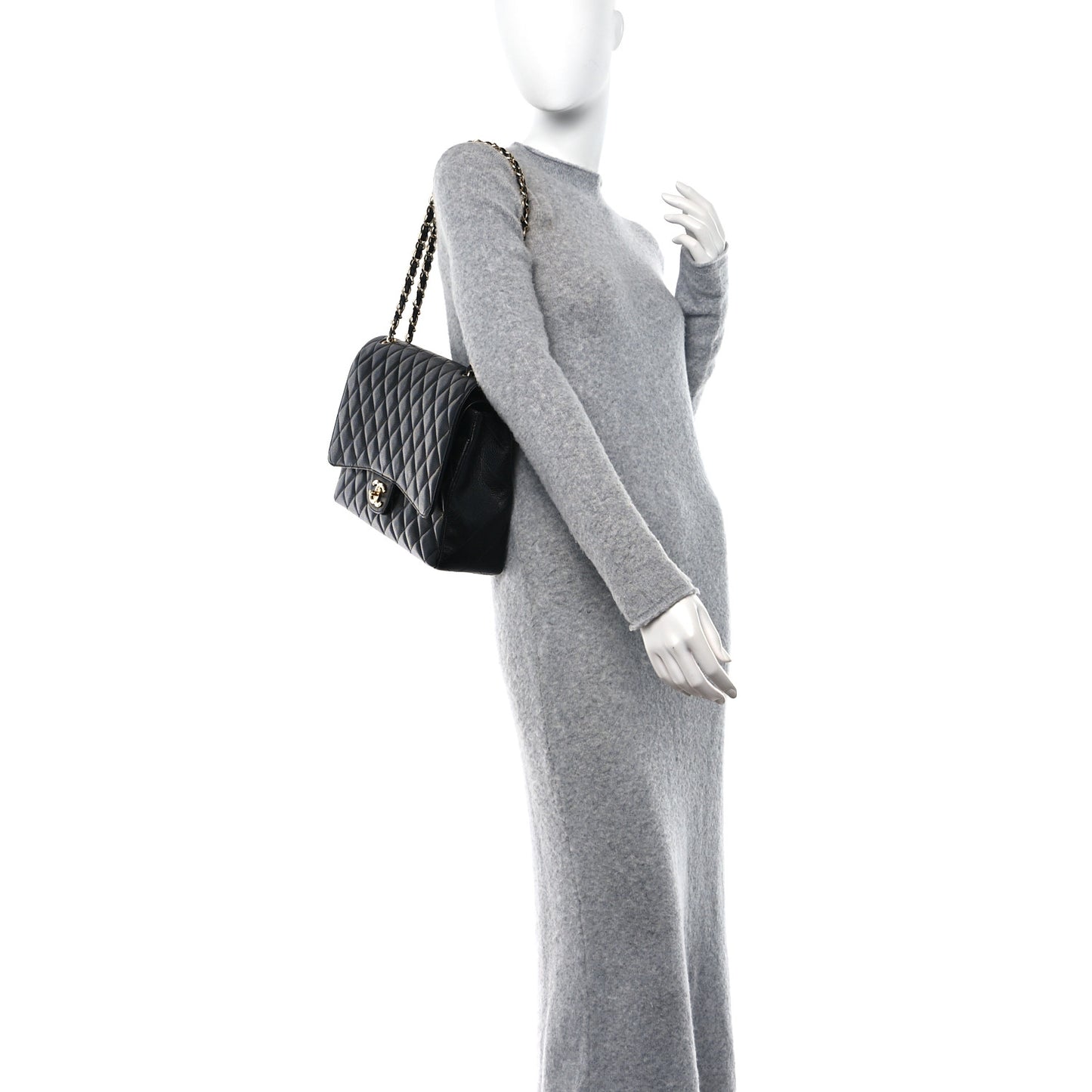 Caviar Quilted Maxi Double Flap Black