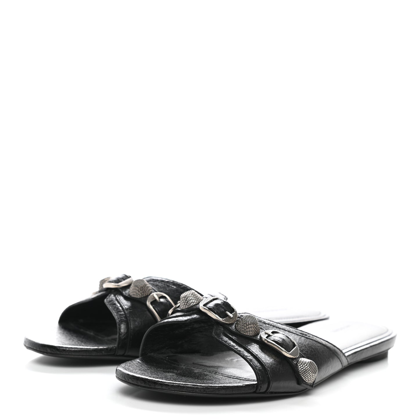 Agneau Arena Cagole Flat Slide Sandals 39 Black