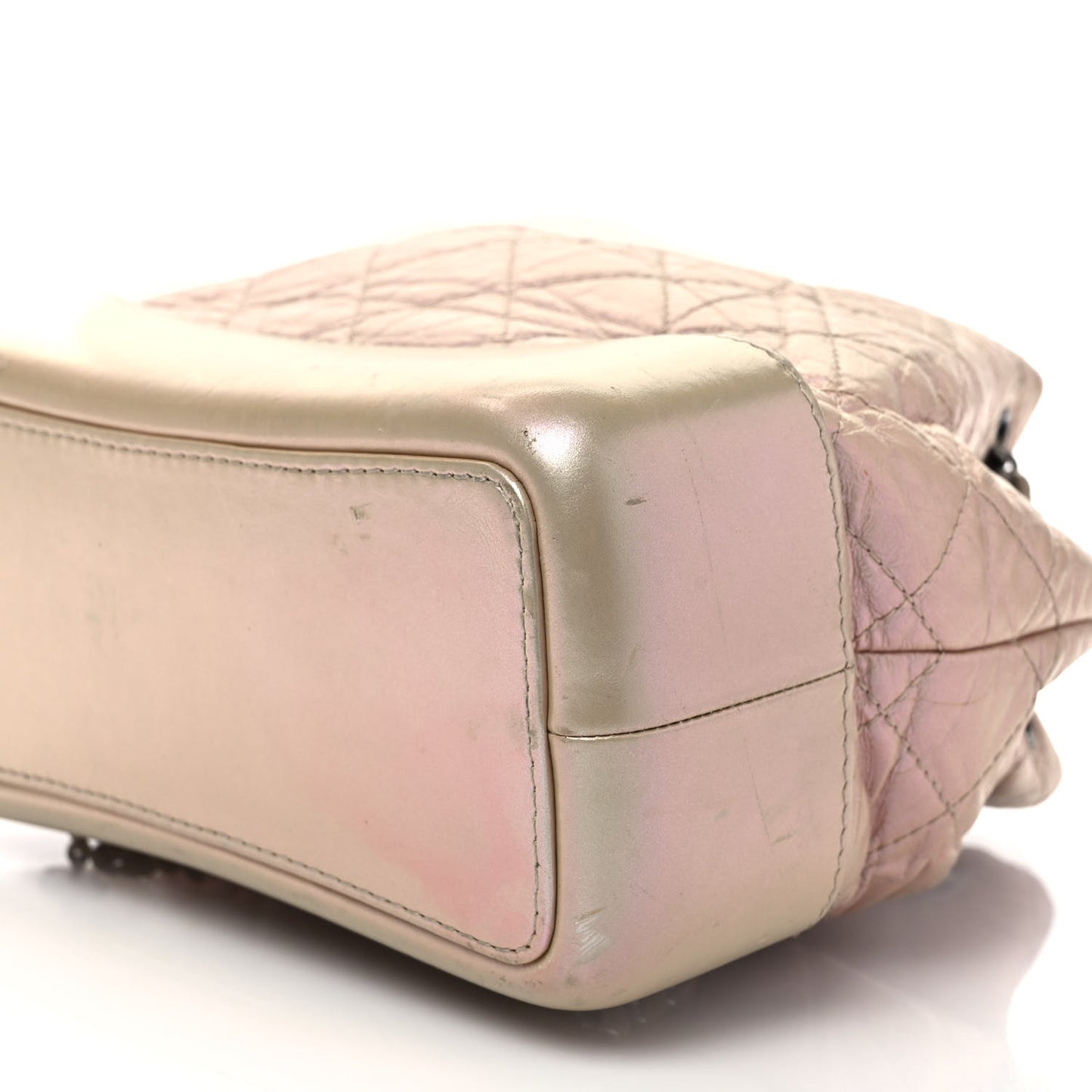 Iridescent Lambskin Calfskin Small Quilted Gabrielle Backpack Light Pink