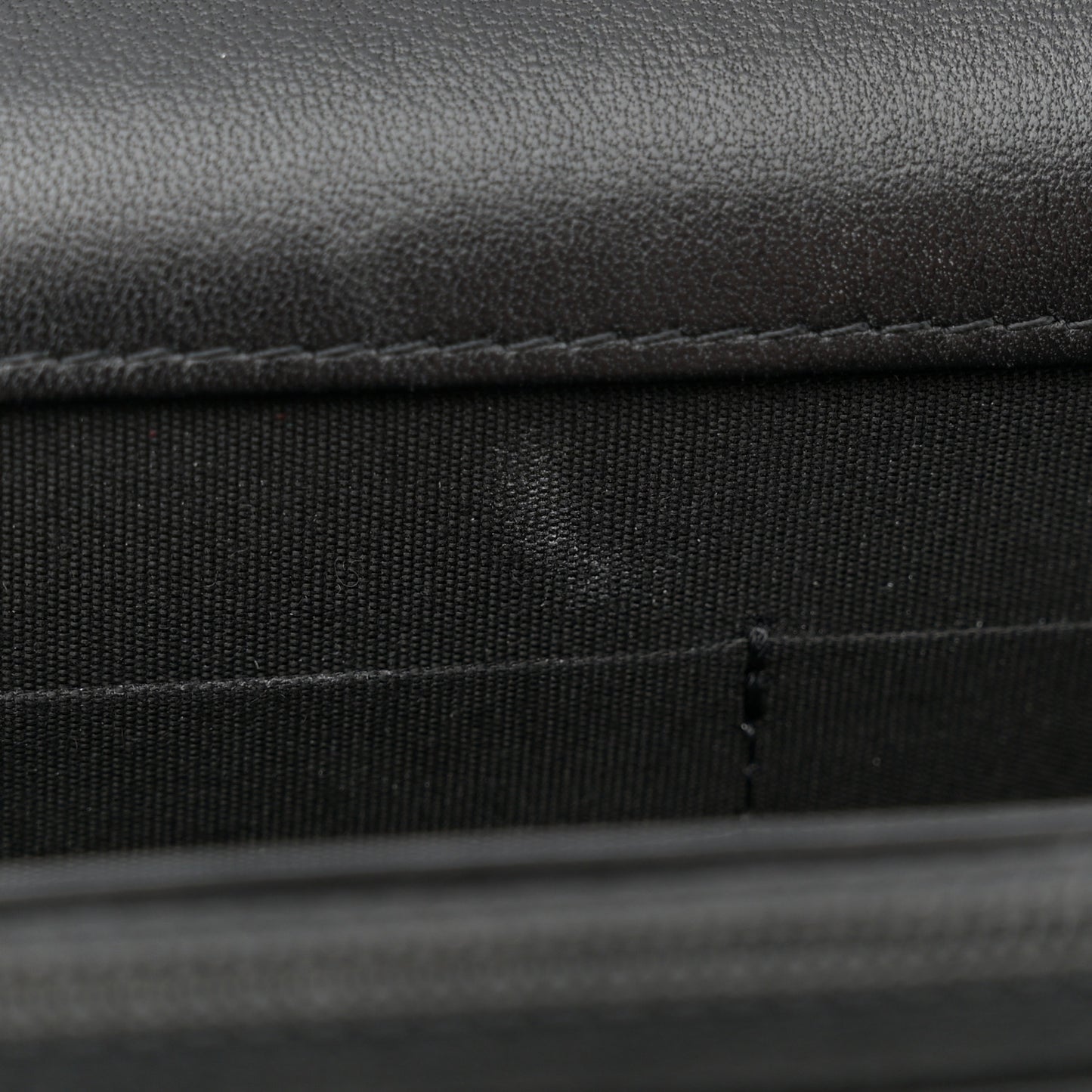 Lambskin Quilted CC Wallet On Chain WOC Black