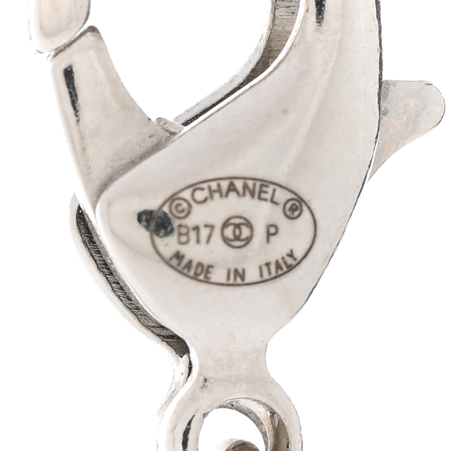 Crystal CC Bow Necklace Silver Black