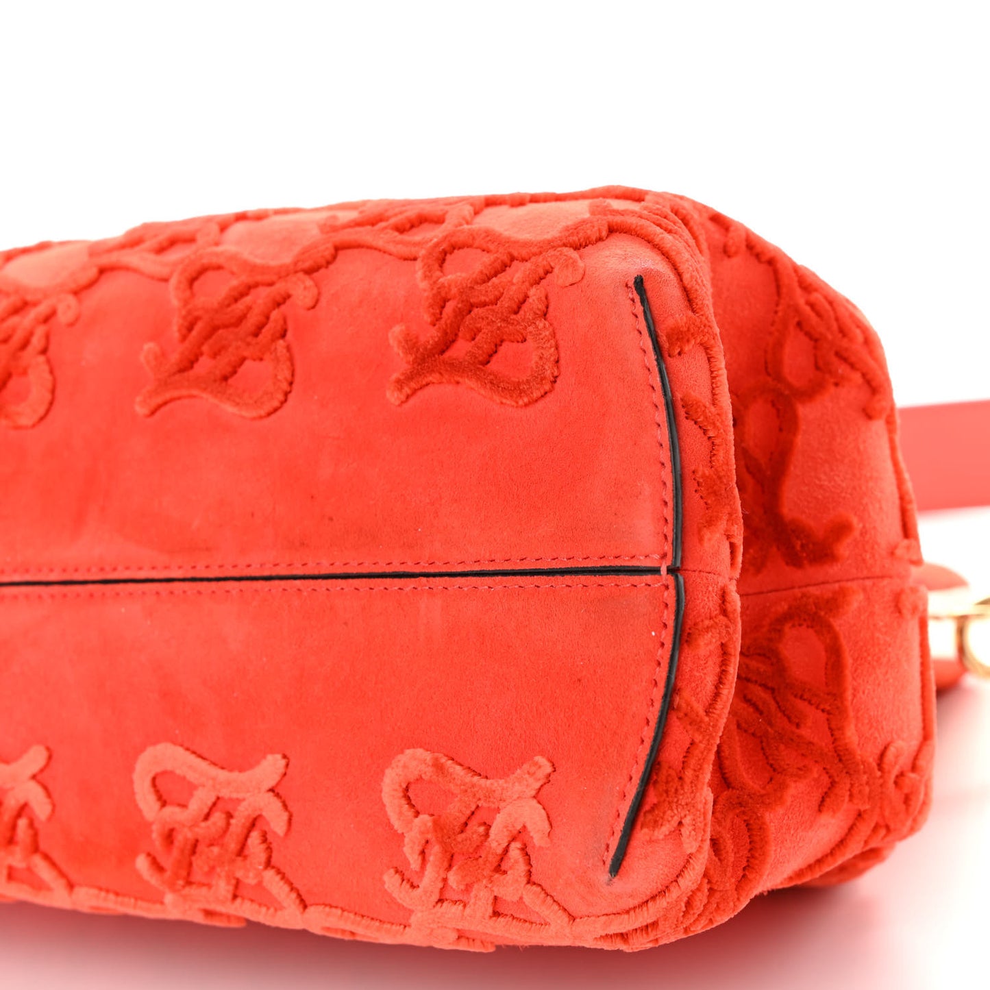 Camoscio Karligraphy Embroidered Medium Fendi First Tulipano