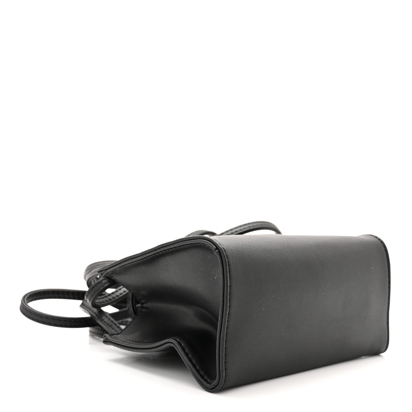 Vegan Leather Small Shopping Bag Black