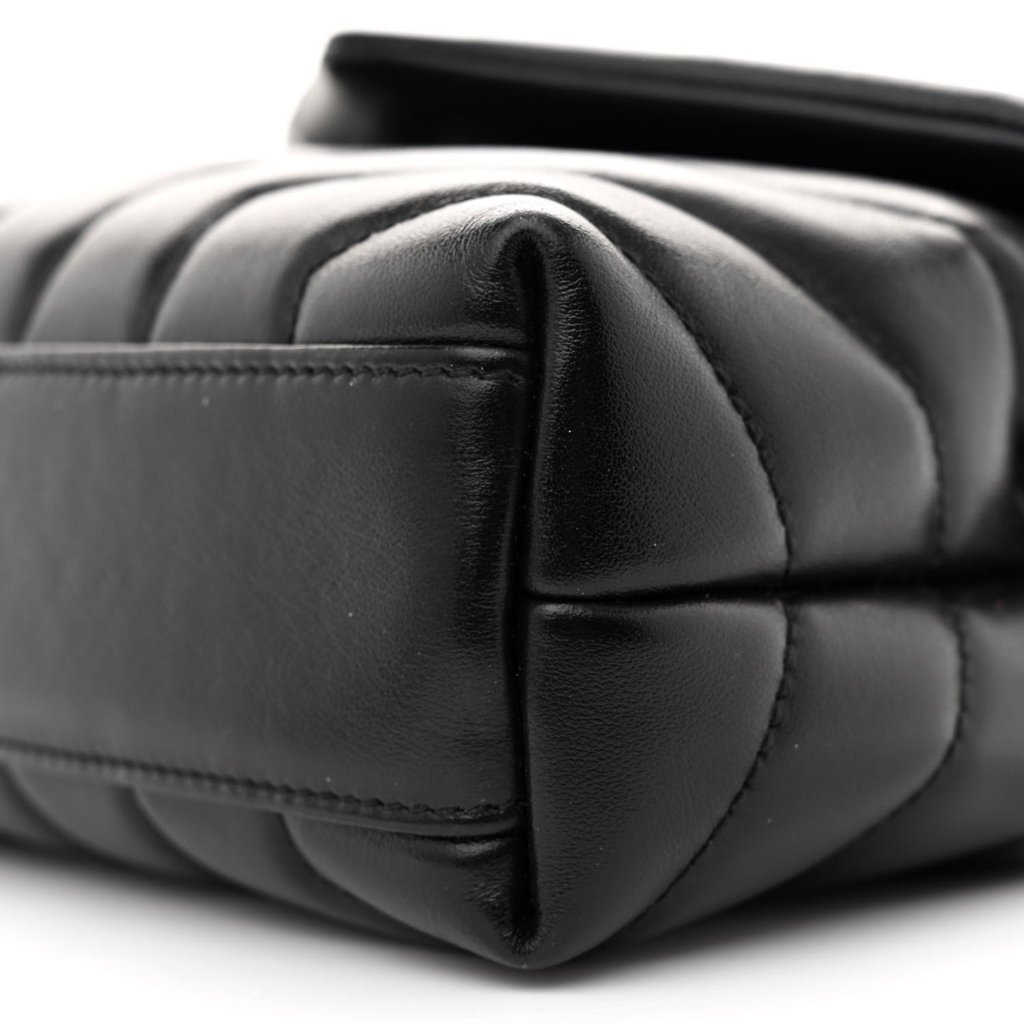 Calfskin Y Quilted Monogram Monochrome Toy Loulou Crossbody Bag Black