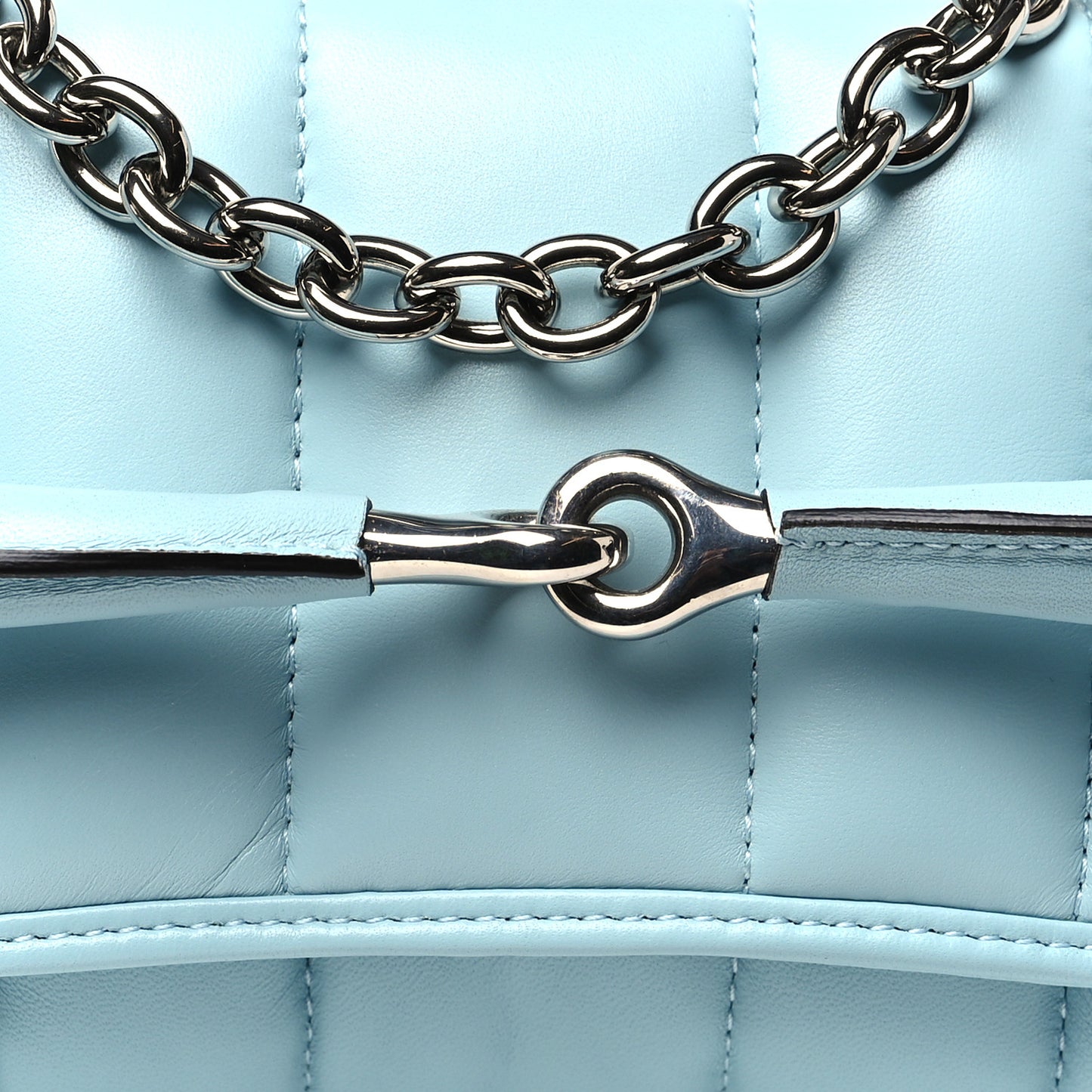 Nappa Vertical Matelasse Medium Maxi Horsebit Chain Shoulder Bag Crystal Snow