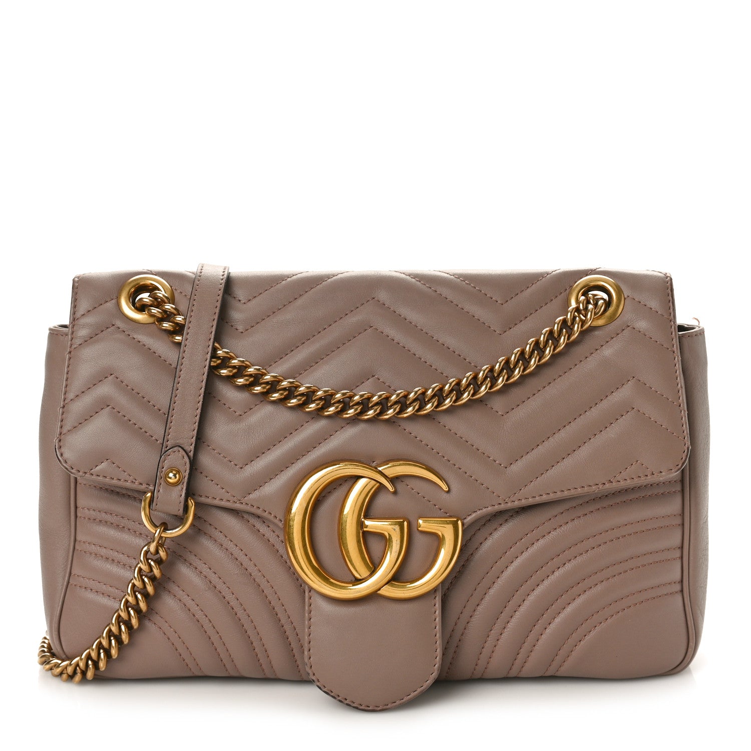 Gucci Calfskin Matelasse Medium GG Marmont Shoulder Bag Porcelain Rose 1 of 13