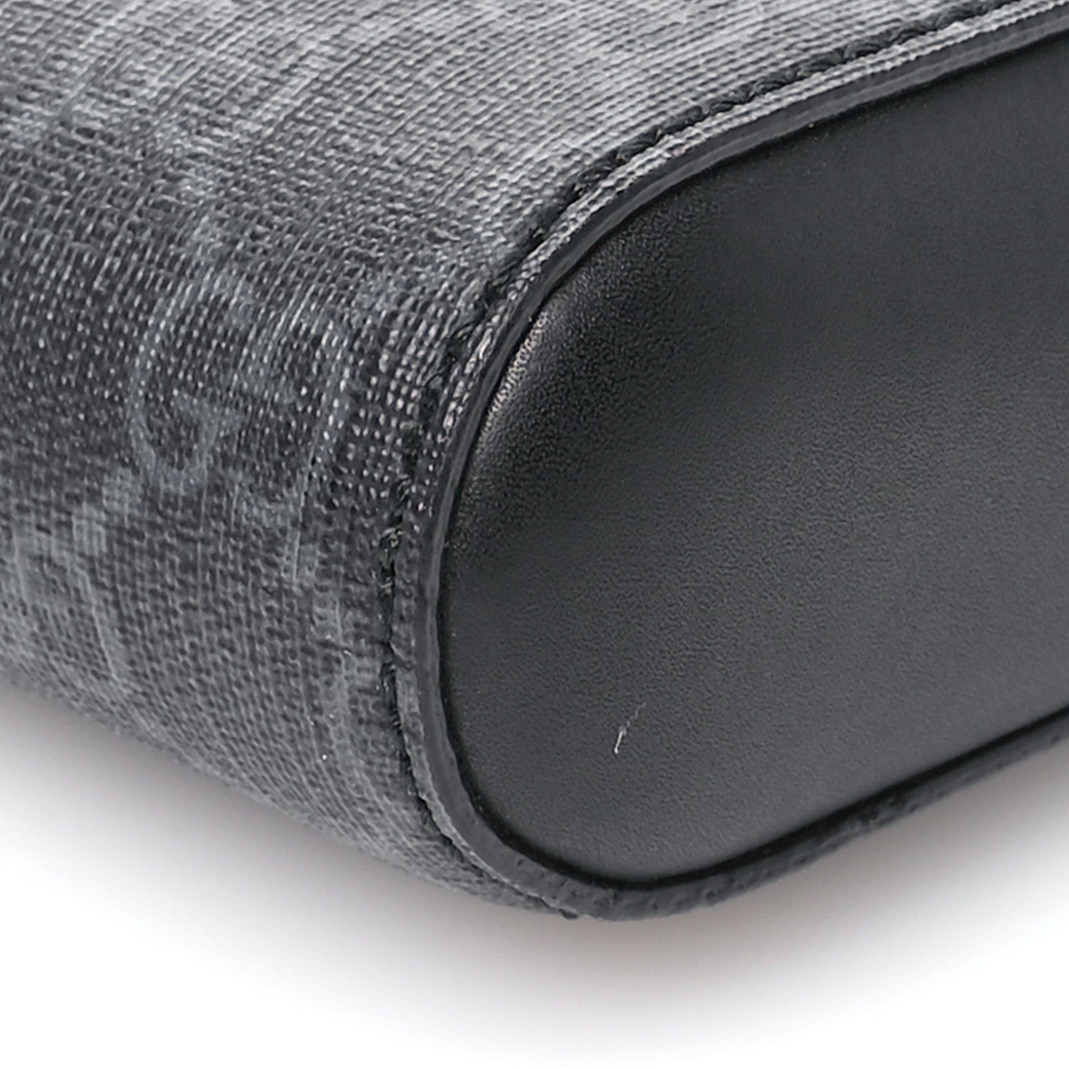 Gucci GG Supreme Monogram Appia Calfskin Web Flat Messenger Bag Black Grey 10 of 11