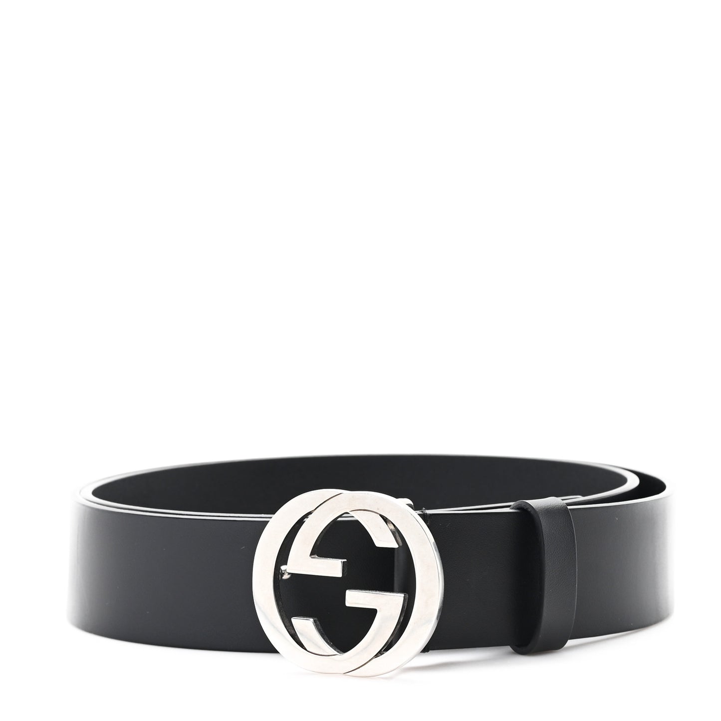 Selleria Calfskin Nickel Interlocking G 37mm Belt 100 40 Black