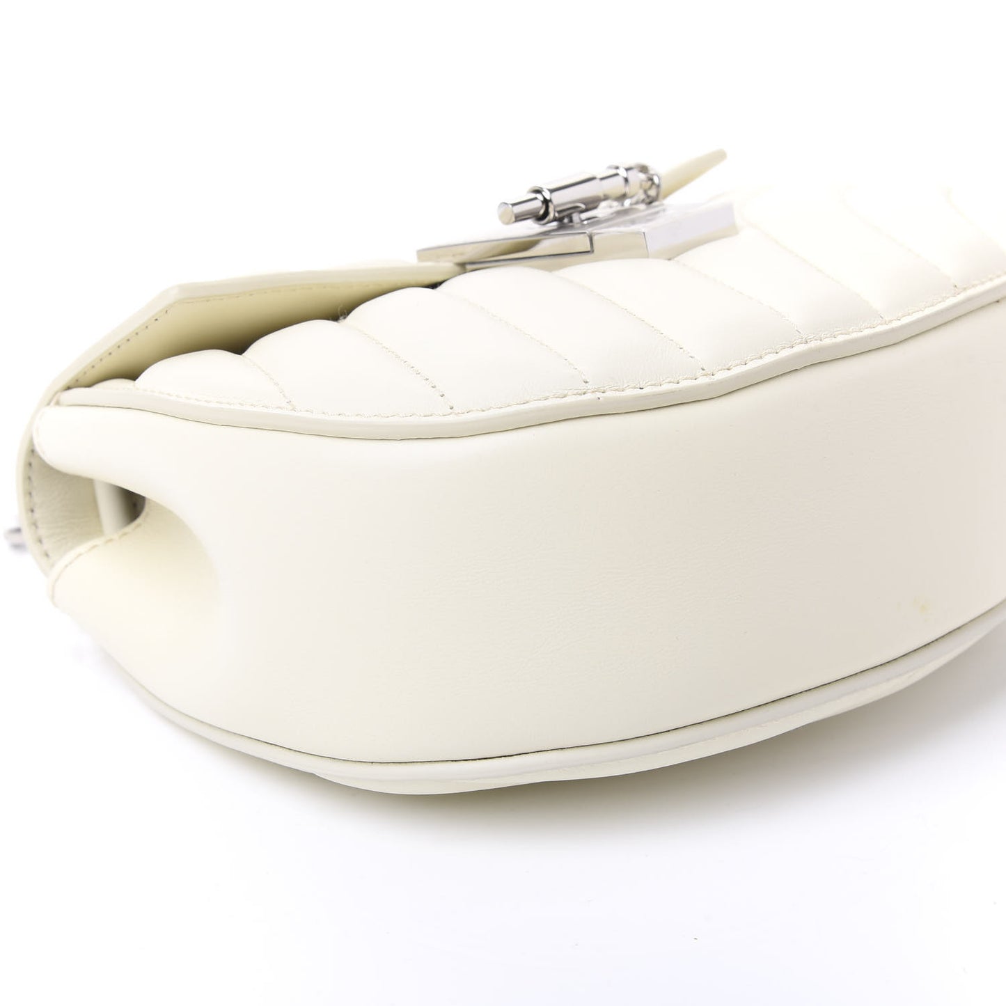 Calfskin Quilted Mini Drew Bijou Shoulder Bag Natural White