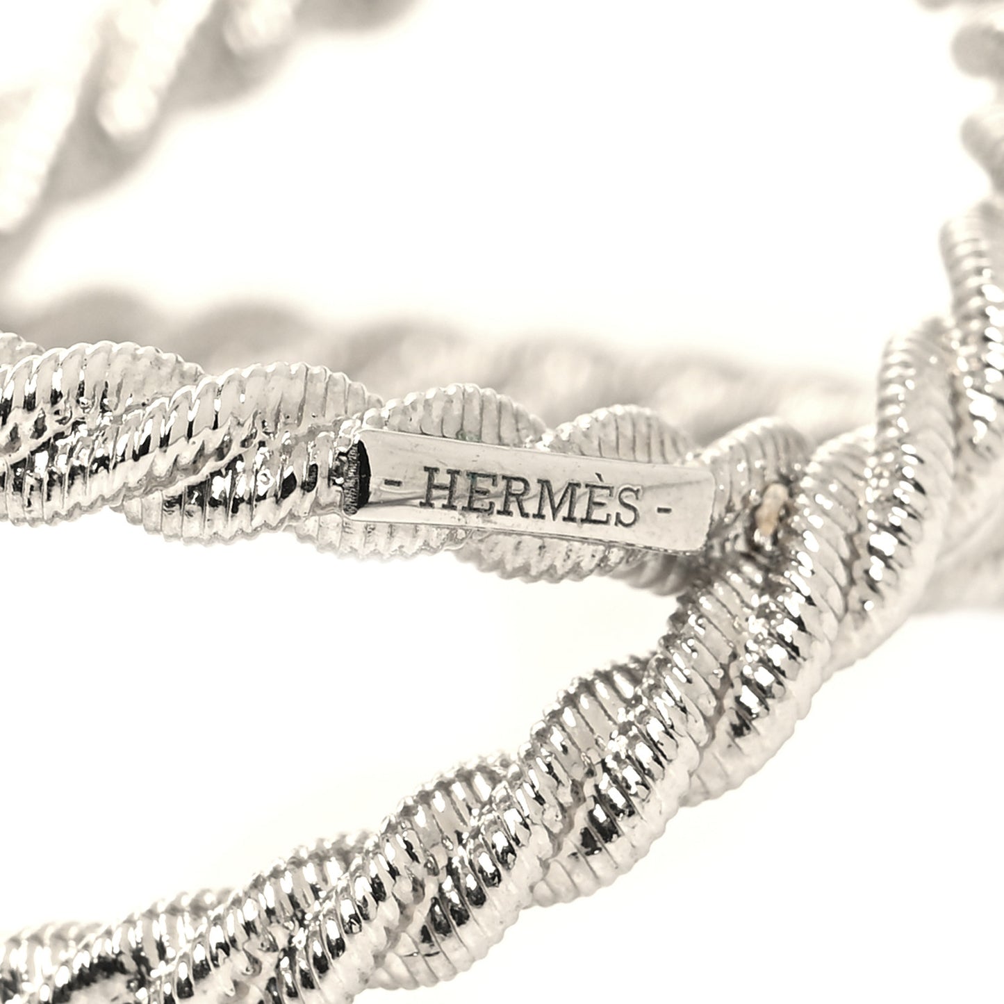 Brass Cord Scarf Ring Silver