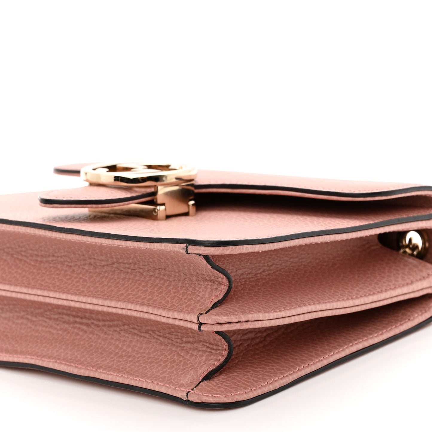 Dollar Calfskin Small Interlocking G Shoulder Bag Soft Pink