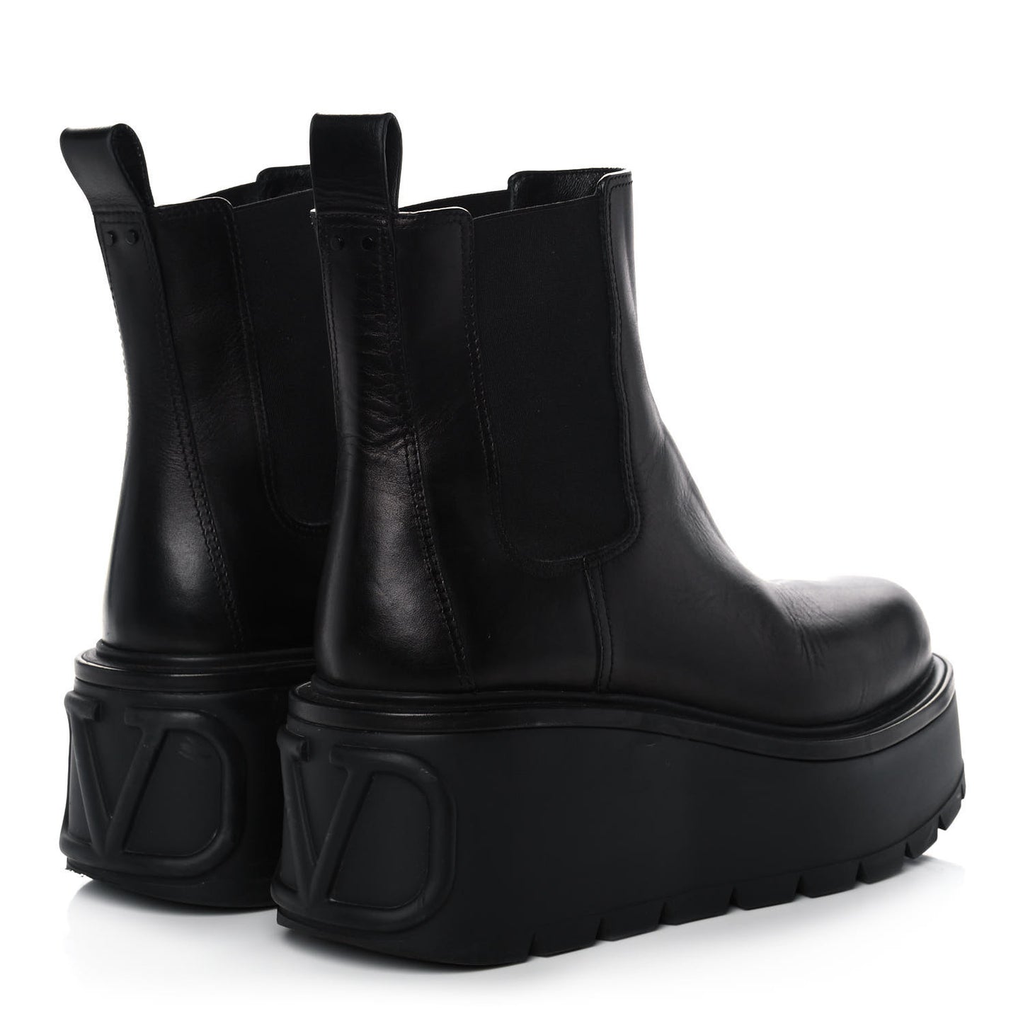 Calfskin VLOGO Uniqueform Chelsea 55/85mm Flatform Ankle Boots 41 Black