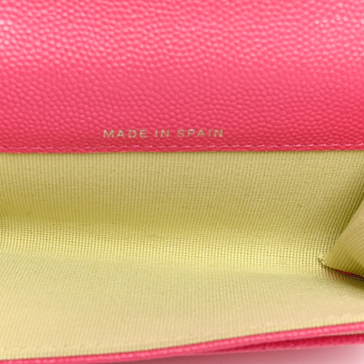 Caviar Quilted Chain CC Flap Card Holder Dark Pink