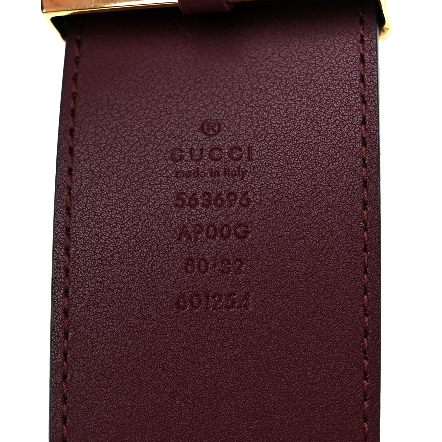 Calfskin Lizard Double G 50mm Belt 80 32 Vintage Bordeaux