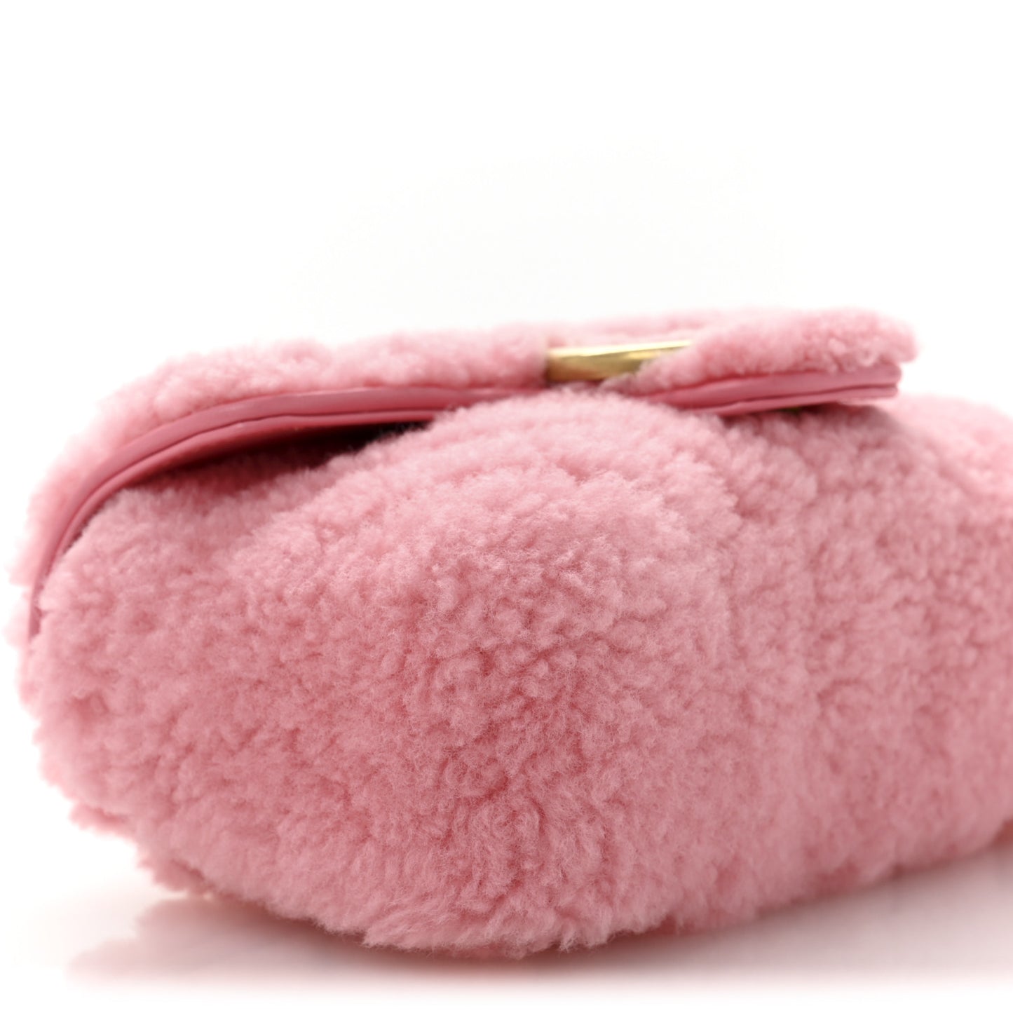 Shearling Matelasse Super Mini GG Marmont Shoulder Bag Lotus Pink