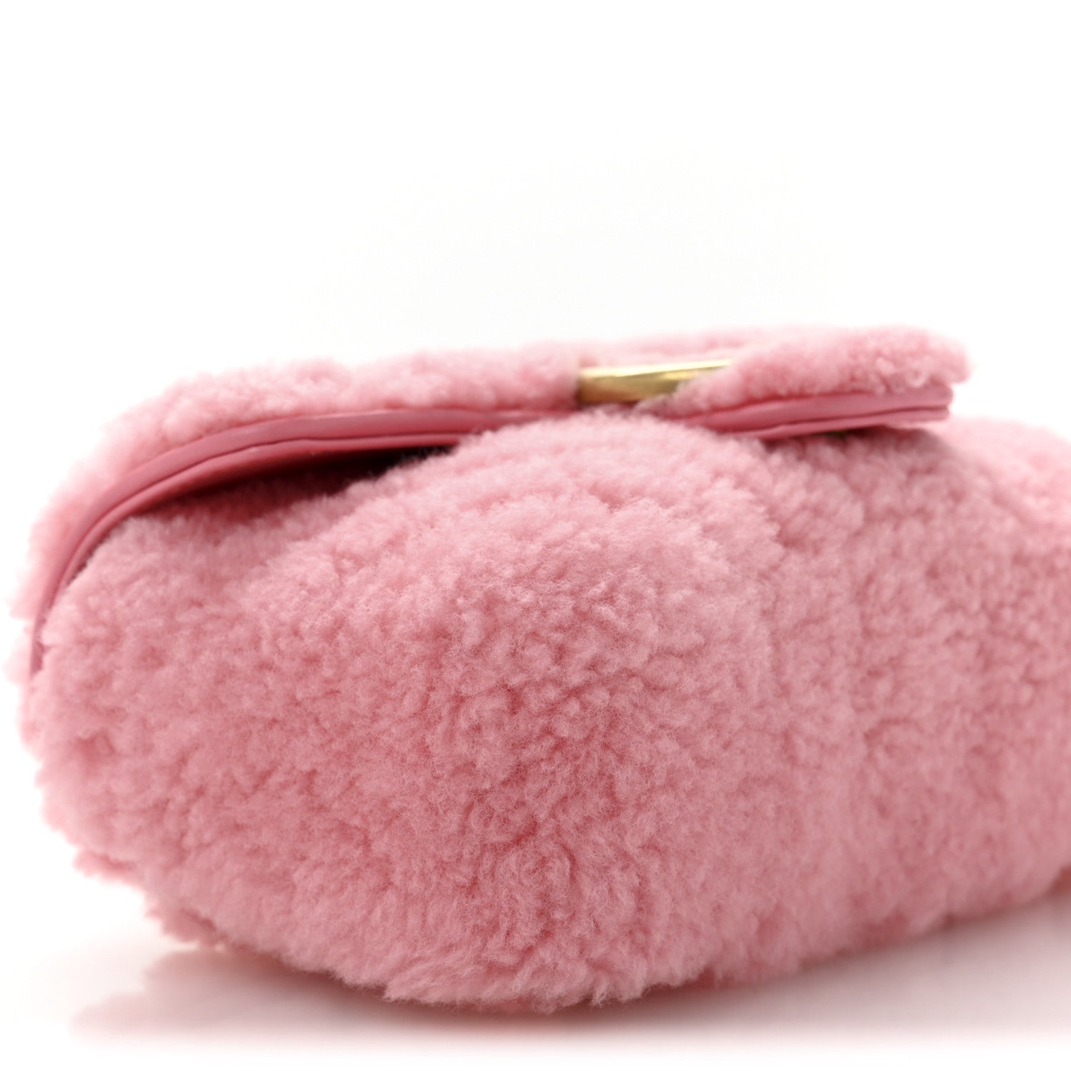 Gucci Shearling Matelasse Super Mini GG Marmont Shoulder Bag Lotus Pink 9 of 11