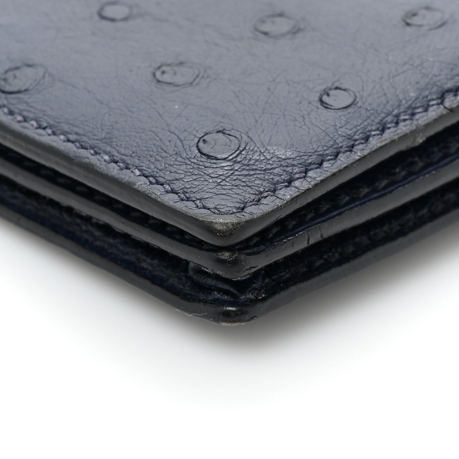 Hermes Ostrich Bearn Wallet Bleu Iris 13 of 17