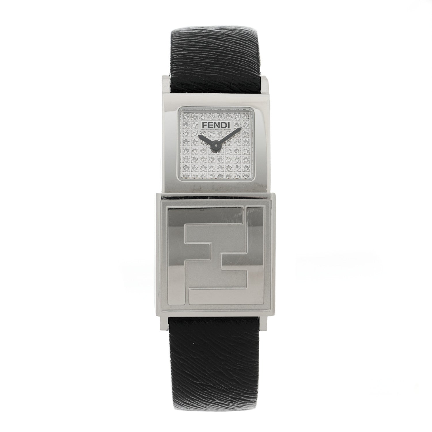Fendi Stainless Steel Calfskin 20mm 5500L Quartz Watch Black 1 of 5