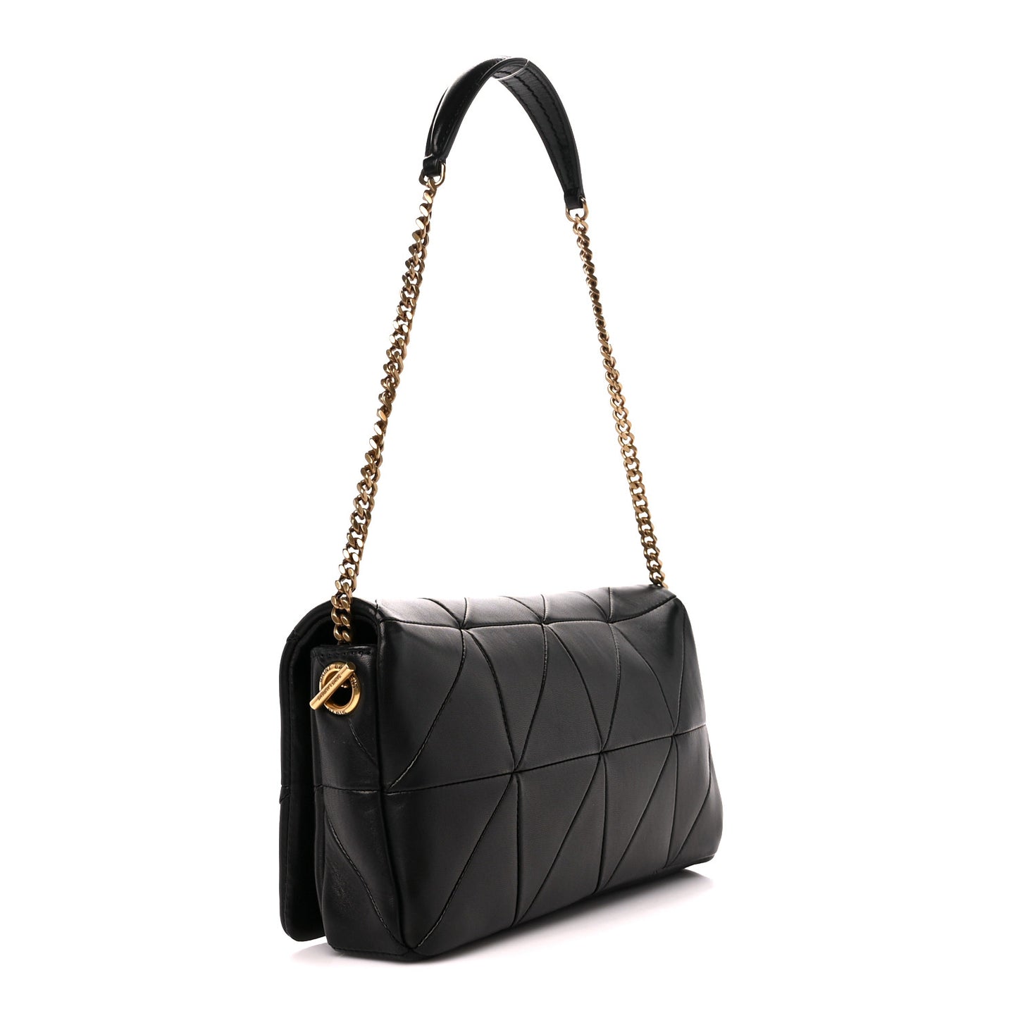 Lambskin Patchwork Monogram Medium Jamie Black