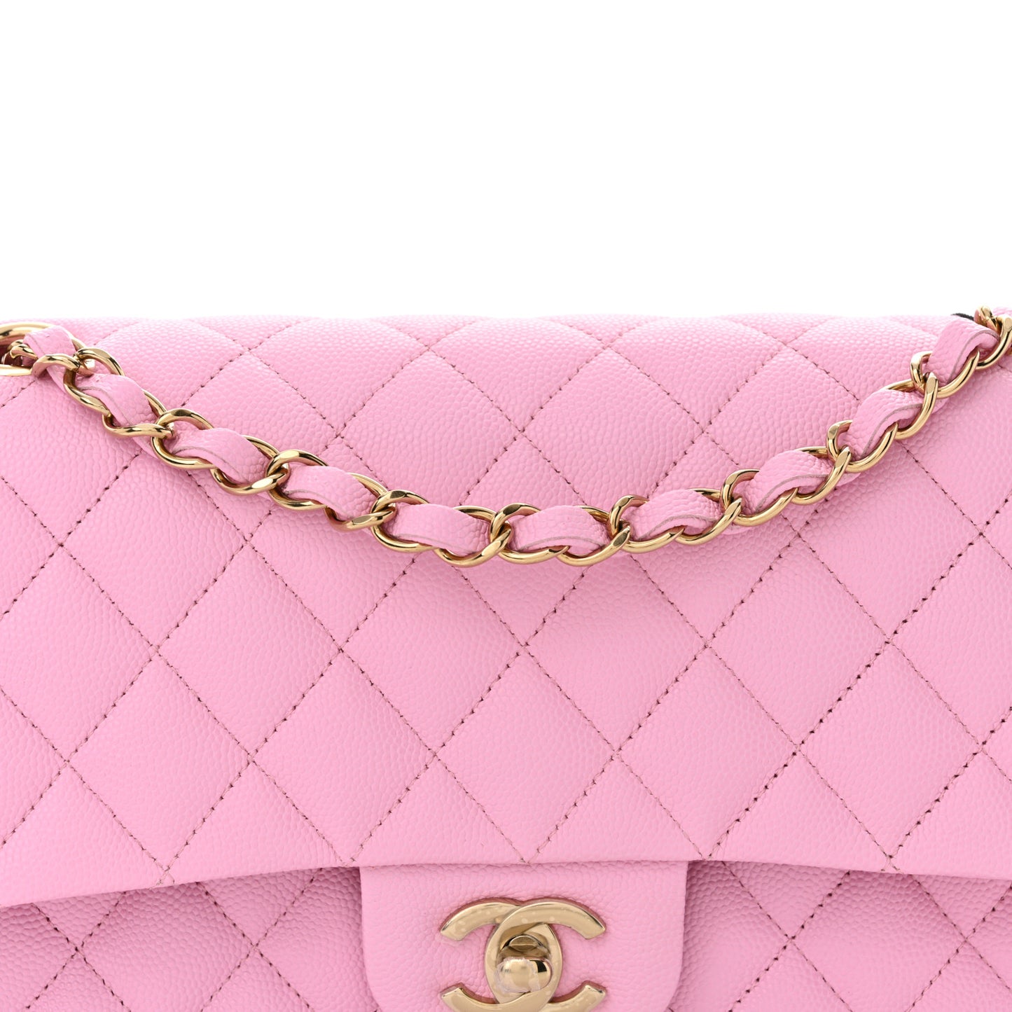 Caviar Quilted Medium Double Flap Lilac