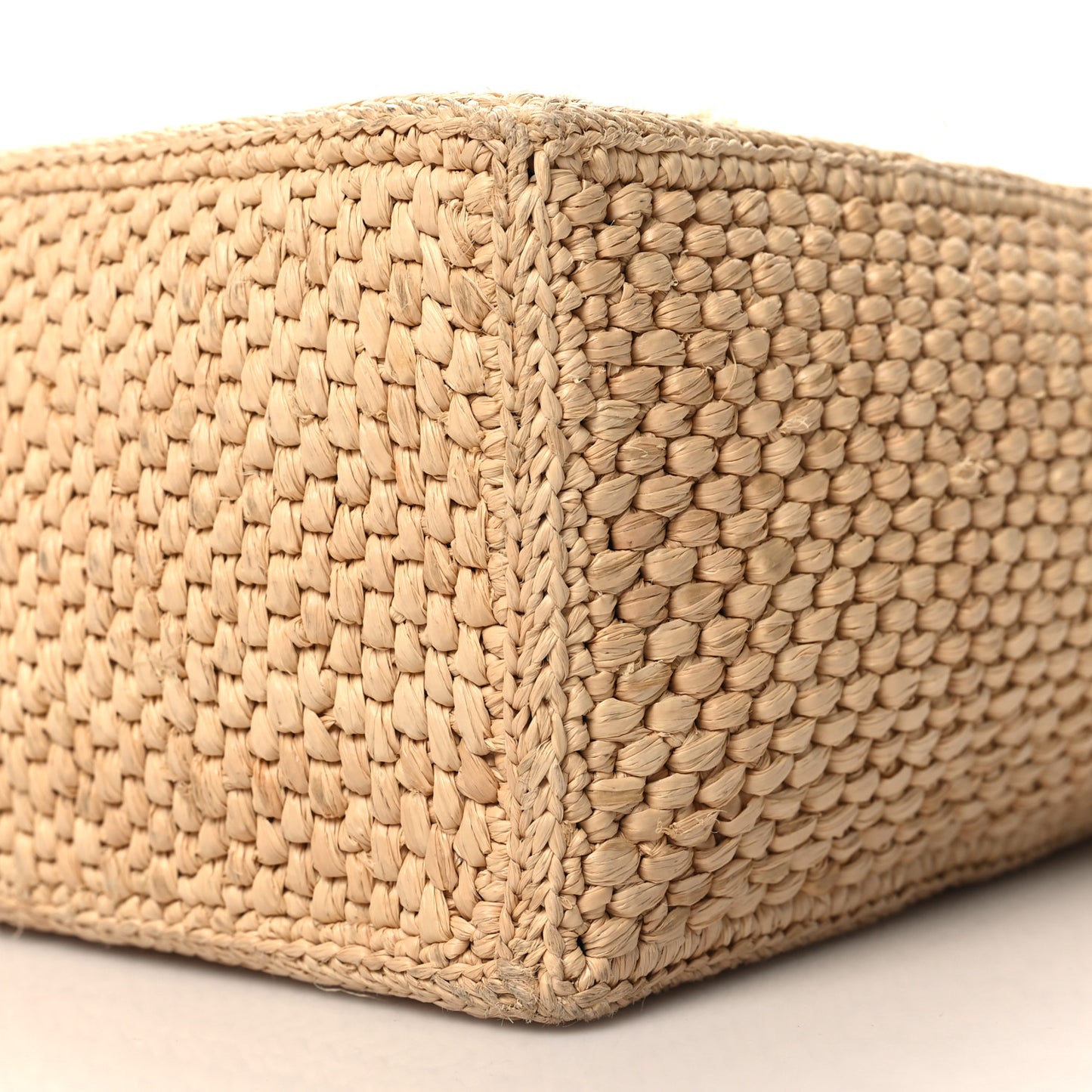 Raffia Small Paulas Ibiza Logo Tote Natural Tan