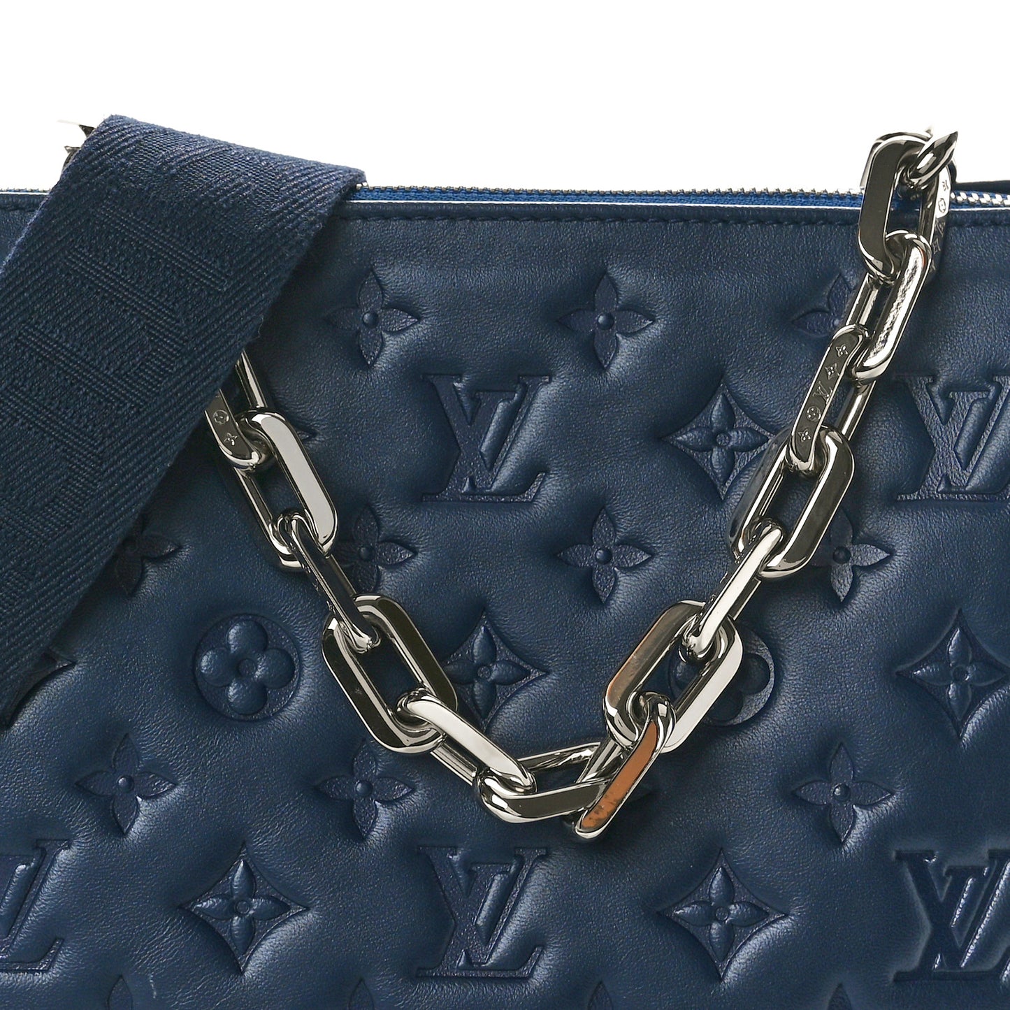 Lambskin Embossed Monogram Coussin PM Storm