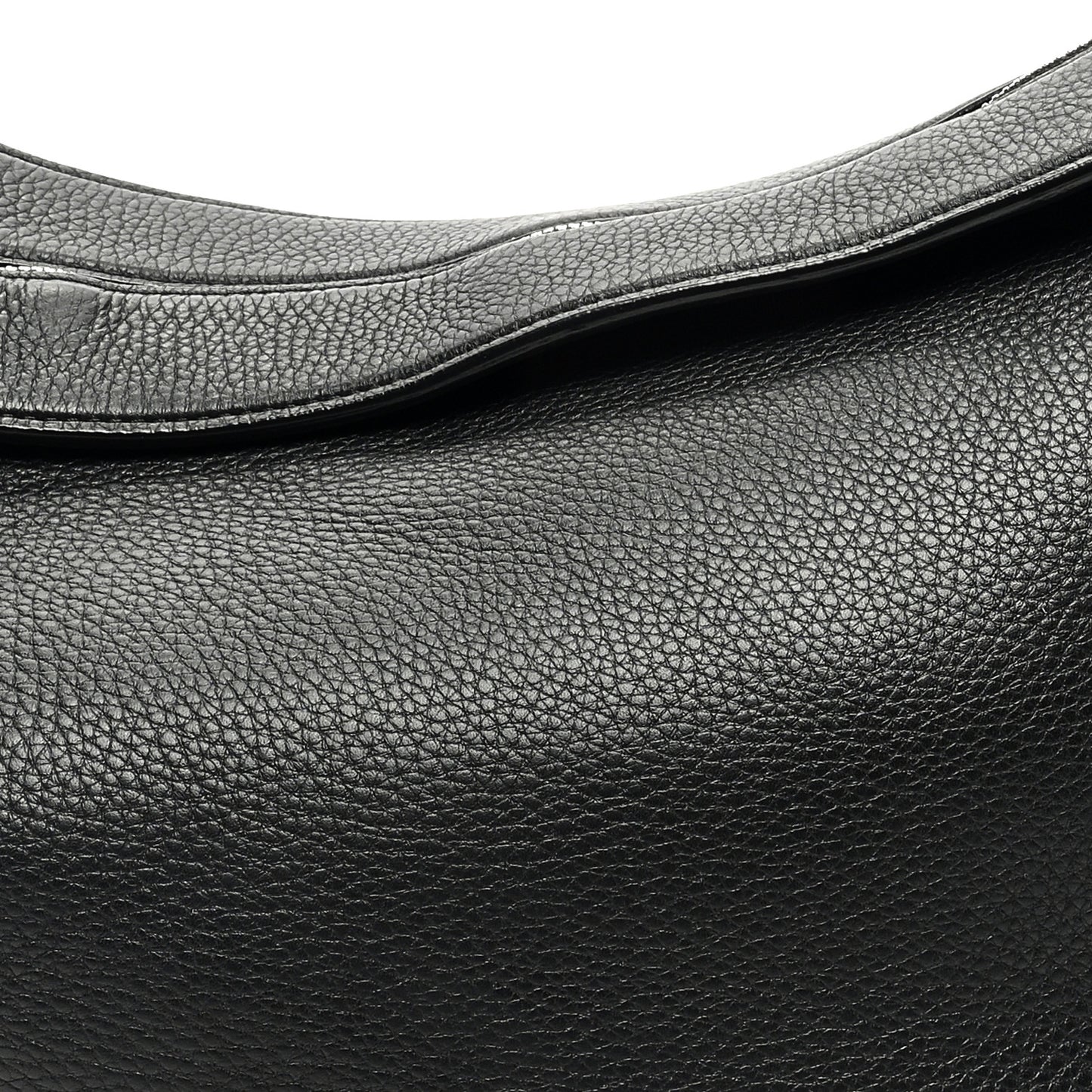 Grained Calfskin Large Slouchy Banana Bag Black