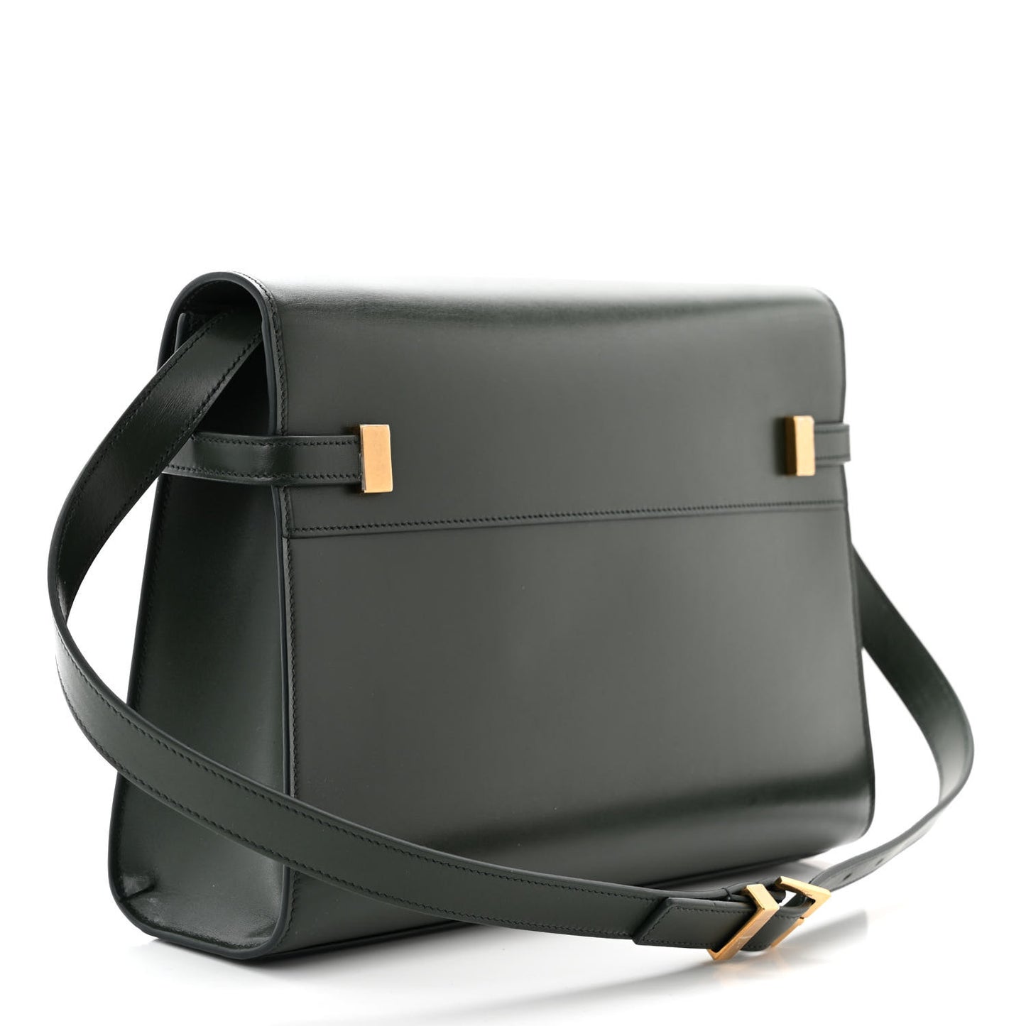 Smooth Calfskin Medium Manhattan Shoulder Bag Dark Green