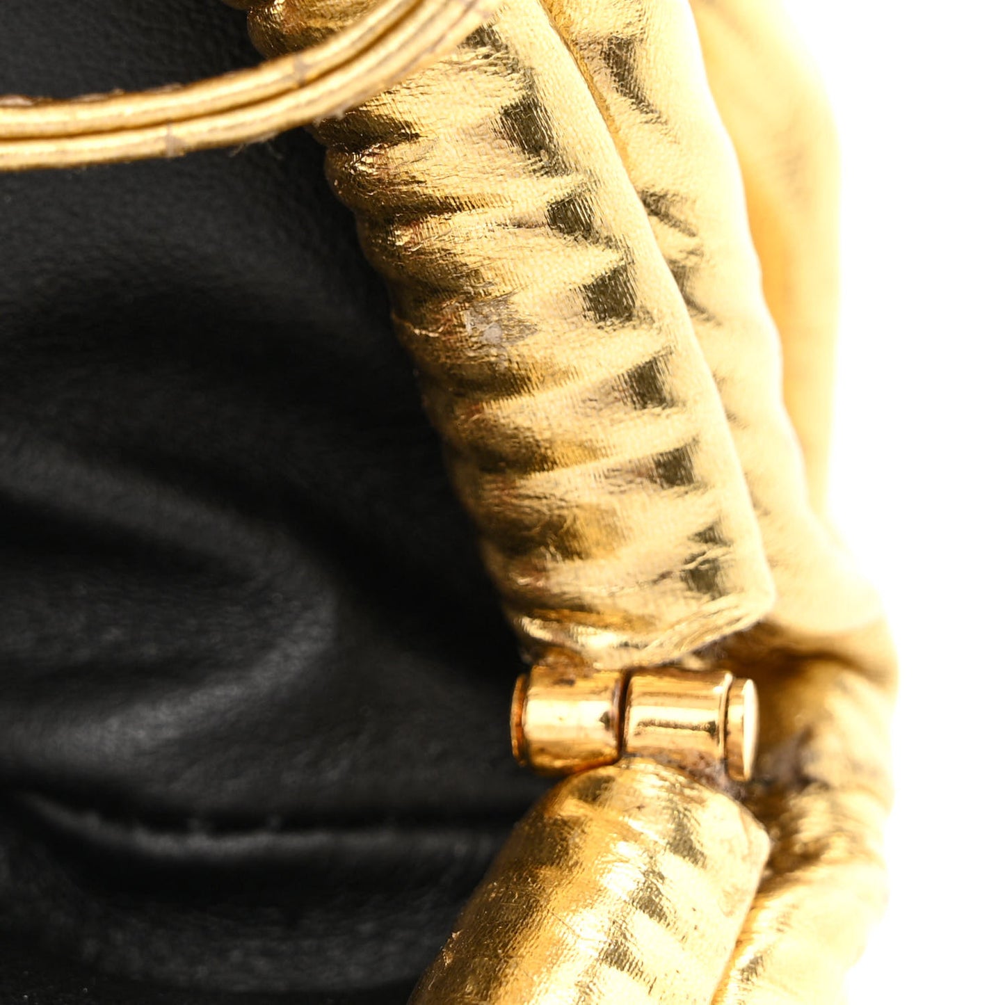 Metallic Bark Calfskin The Mini Pouch Gold