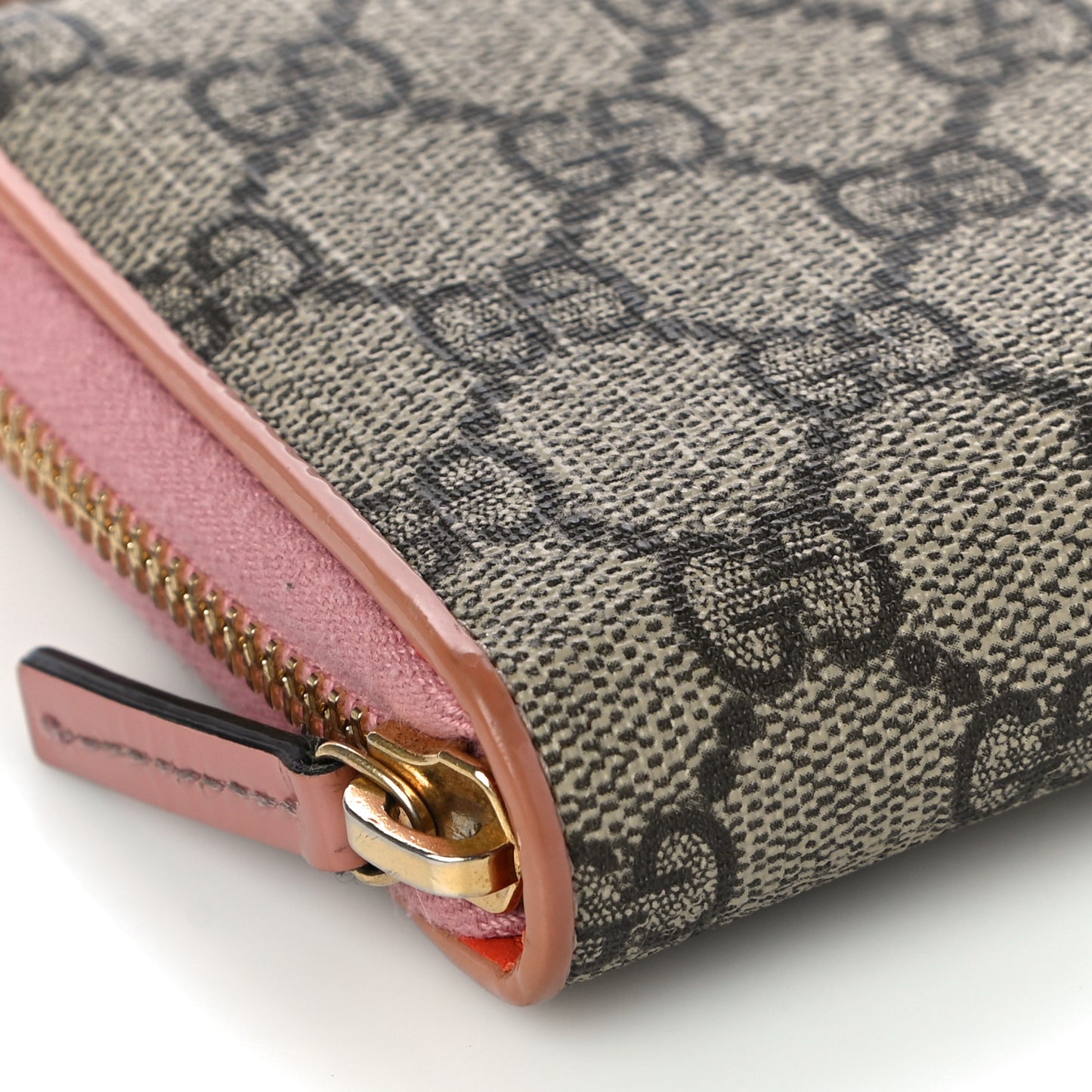 Monogram Bow Zip Around Wallet Pink