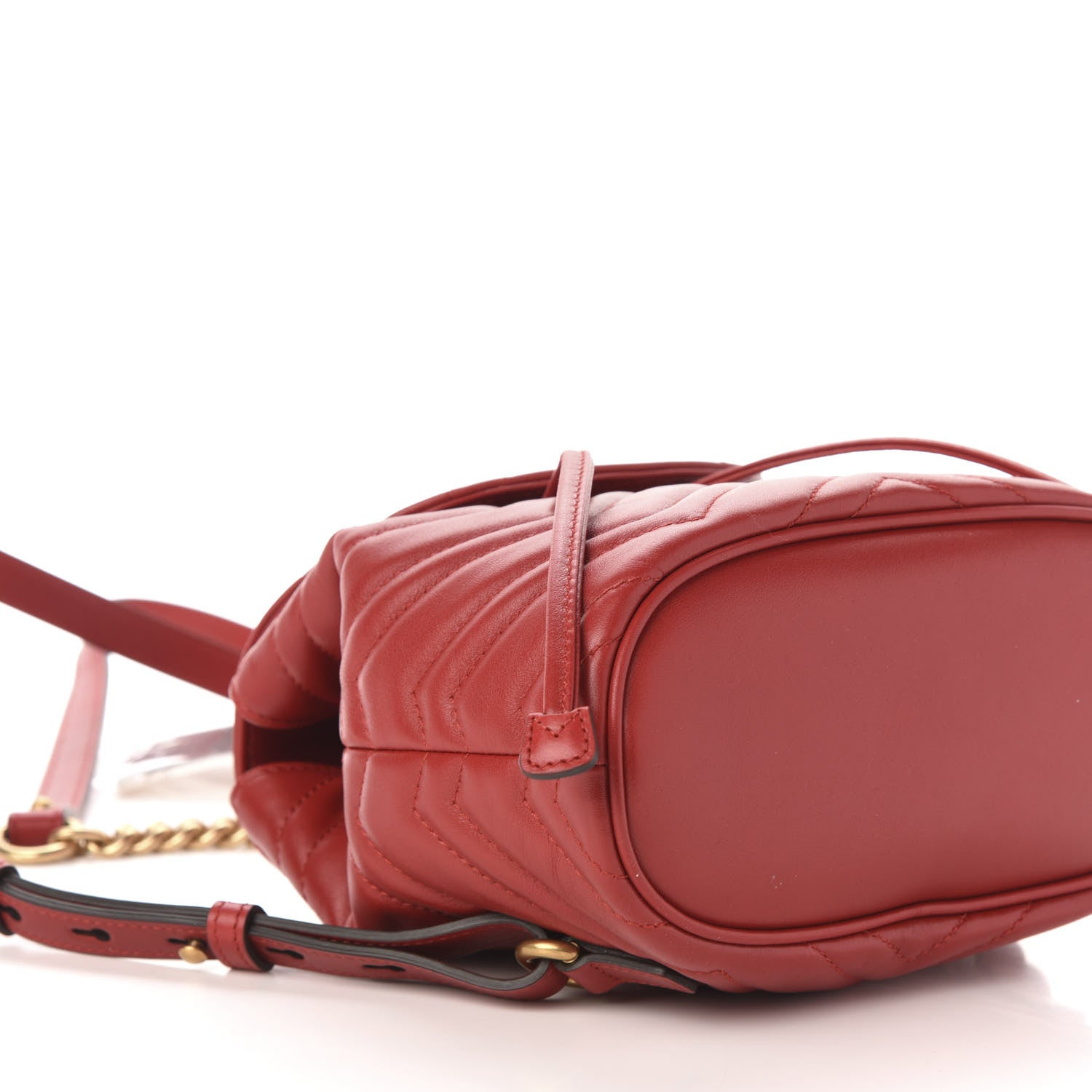 Gucci Calfskin Matelasse GG Marmont Flap Backpack Hibiscus Red 8 of 10