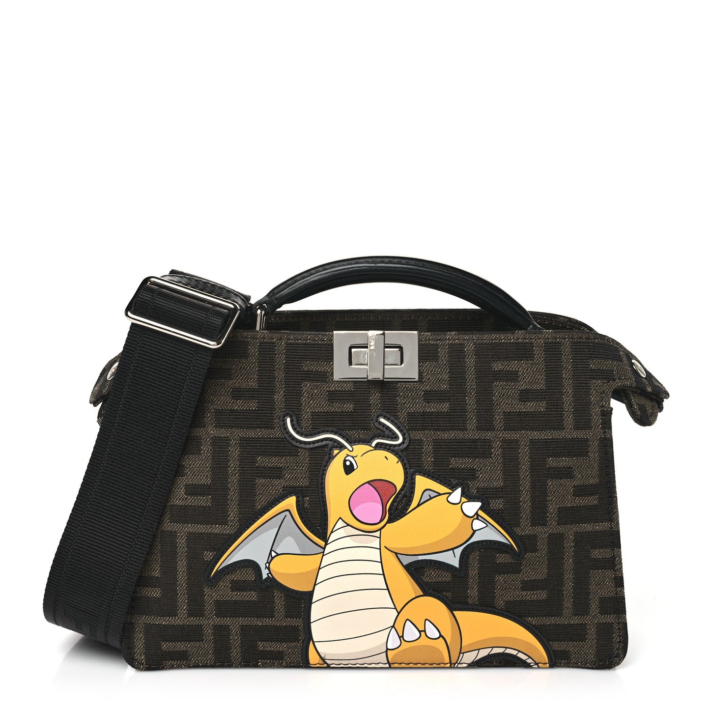 X FRGMT X POKEMON Fabric Jacquard FF 1974 Pokemon Inlay Peekaboo I See U X Cross Satchel Tobacco Moro Multicolor Black