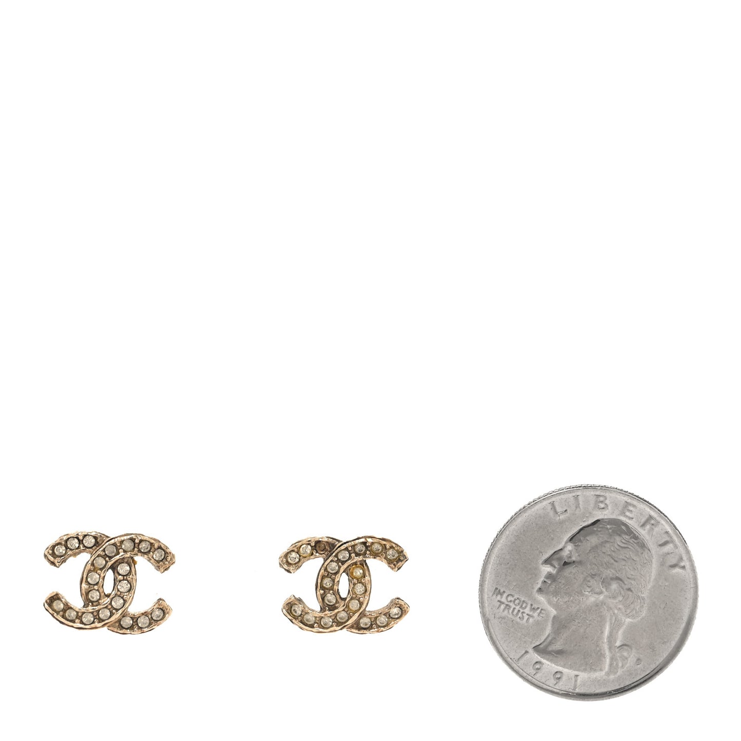 Crystal Mini Timeless CC Earrings Gold