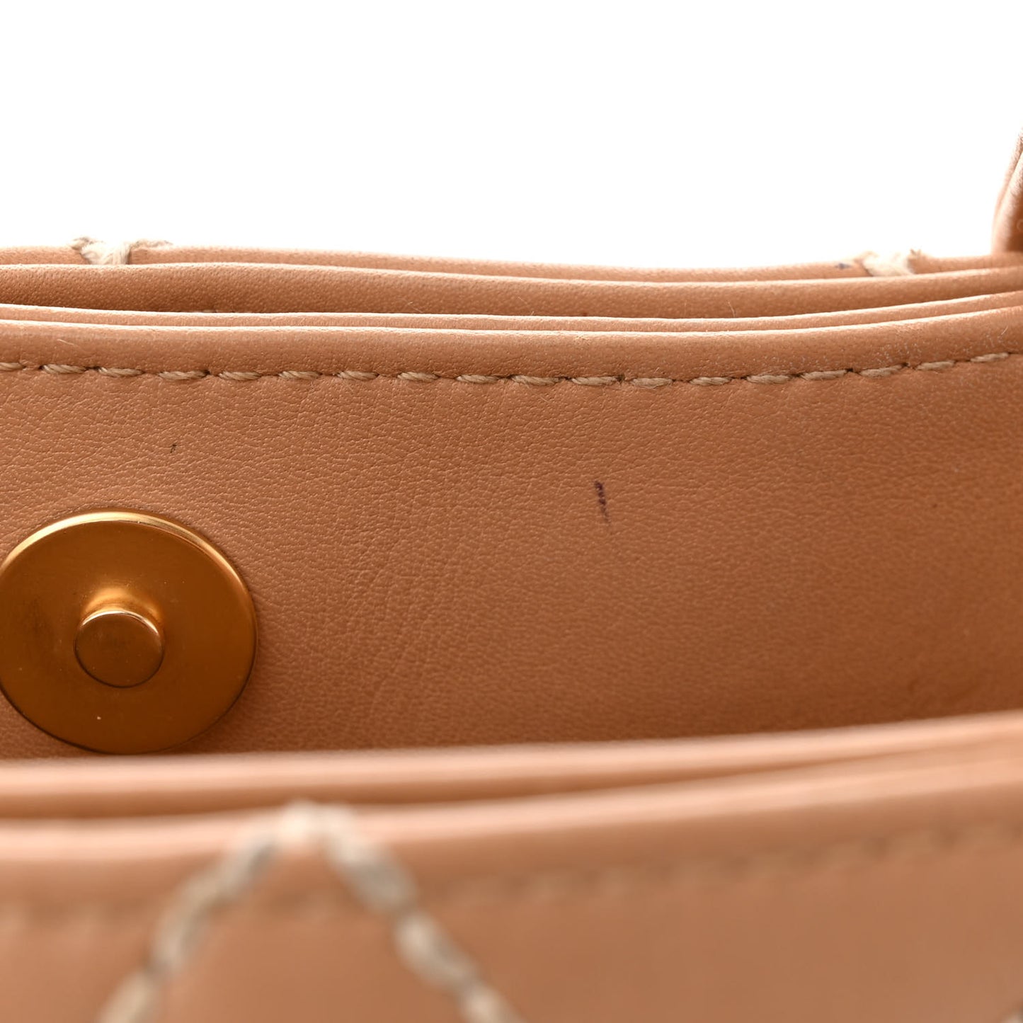 Calfskin Quilted Surpique Stitch Small Tote Beige