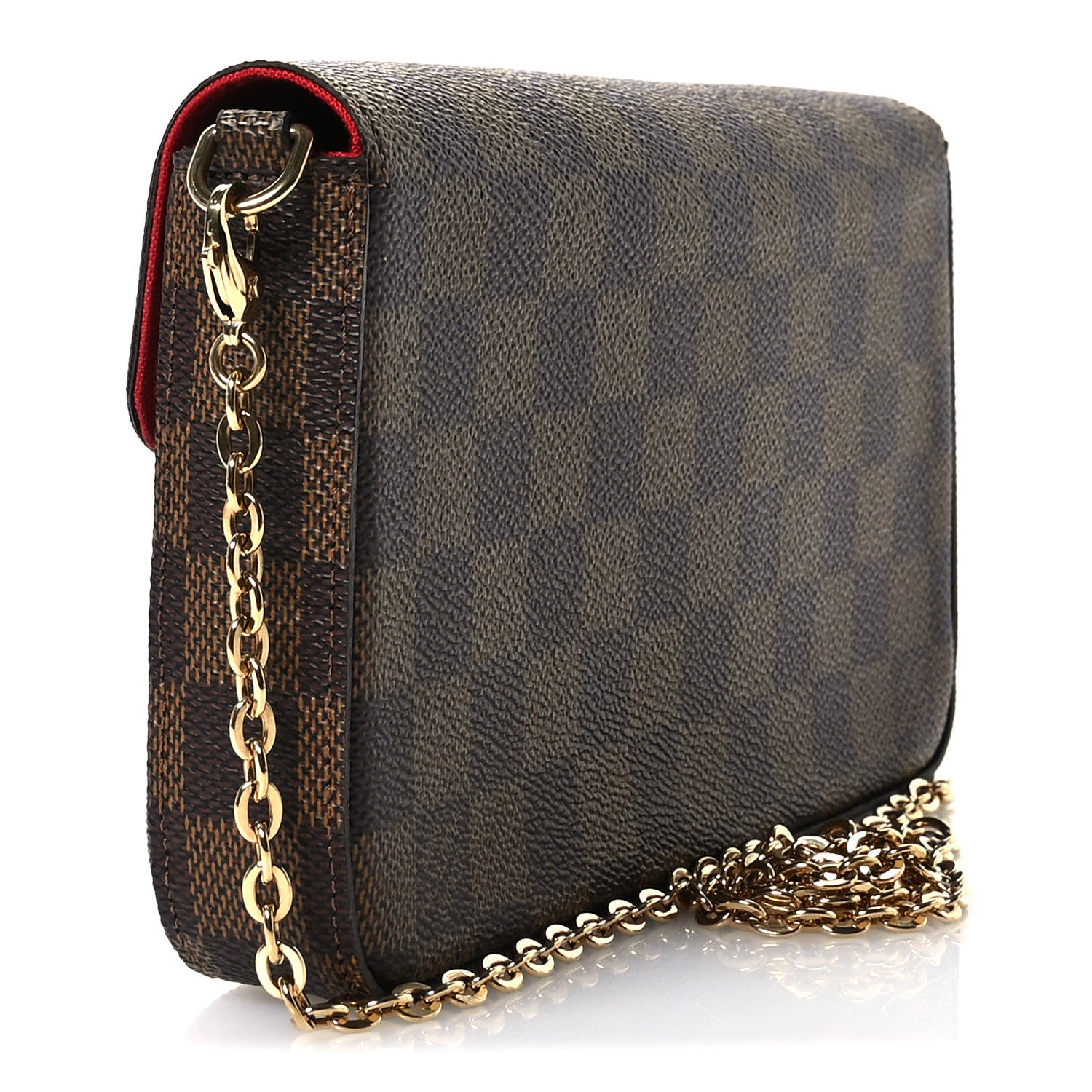 Louis Vuitton Damier Ebene Pochette Felicie Chain Wallet 5 of 11