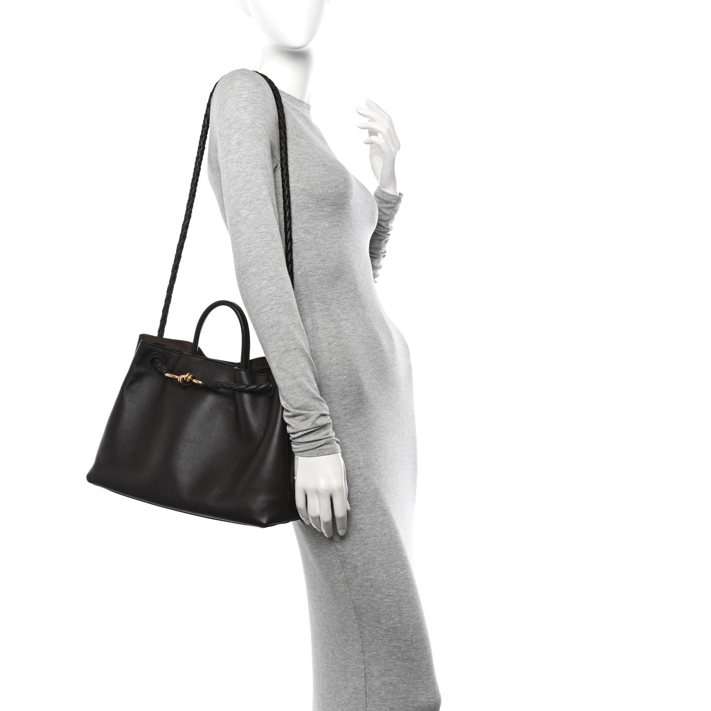 Silky Calfskin Medium Andiamo Shoulder Bag Fondant
