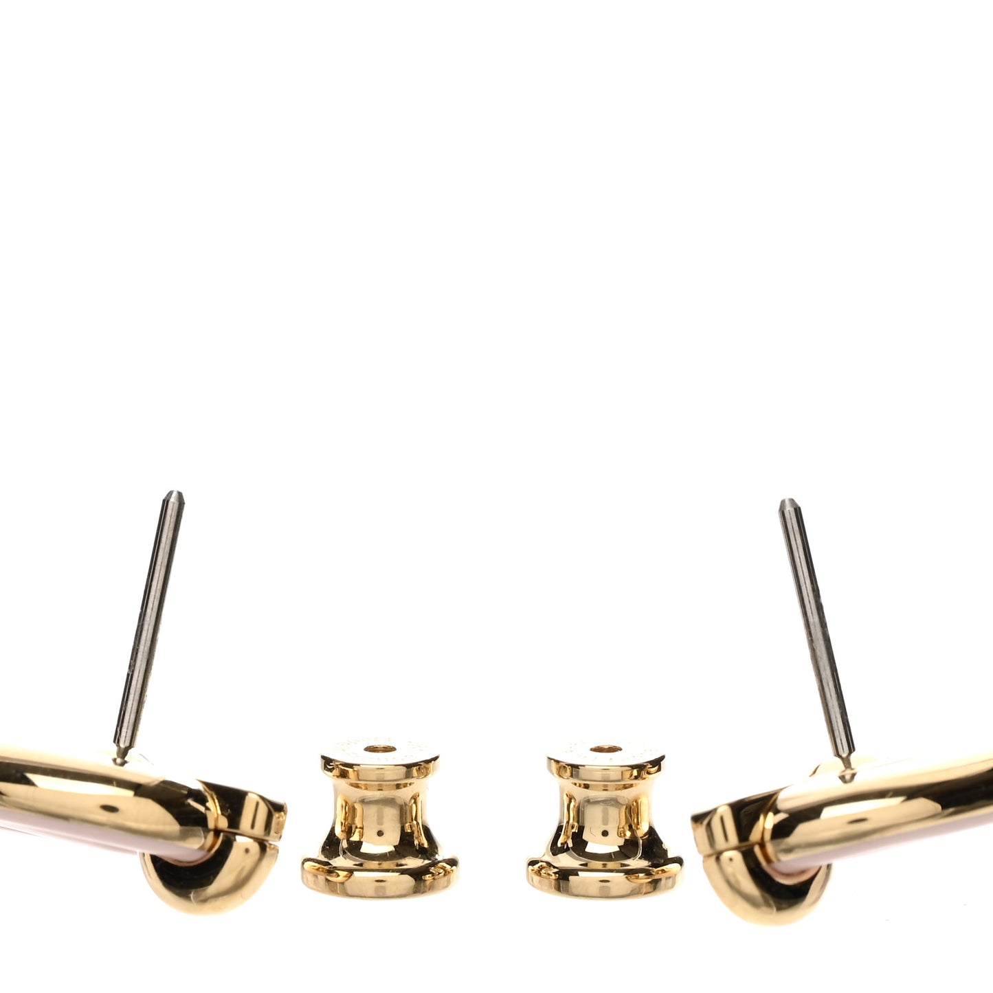 Enamel Mini Maillon Earrings Rose Candeur