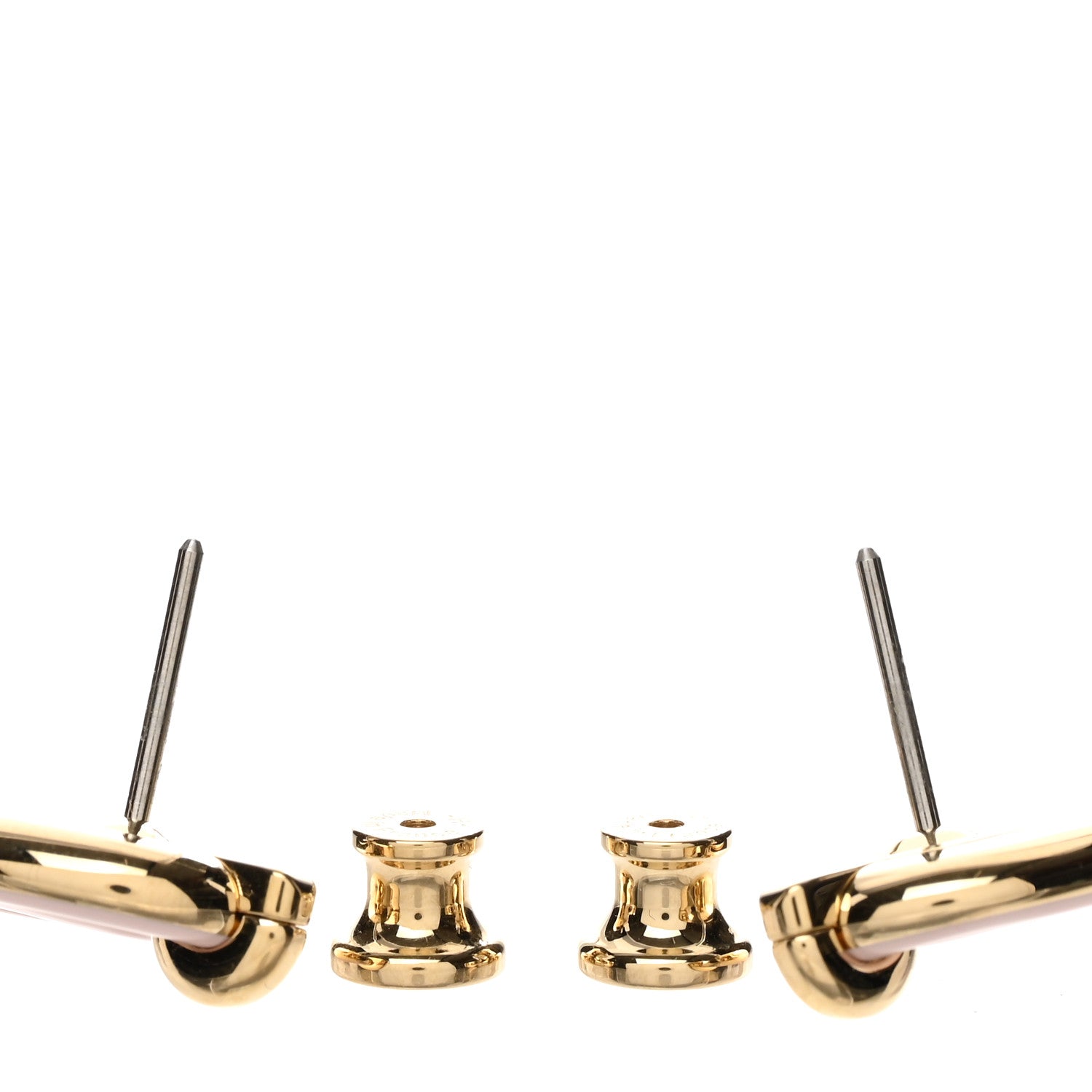Hermes Enamel Mini Maillon Earrings Rose Candeur 3 of 5