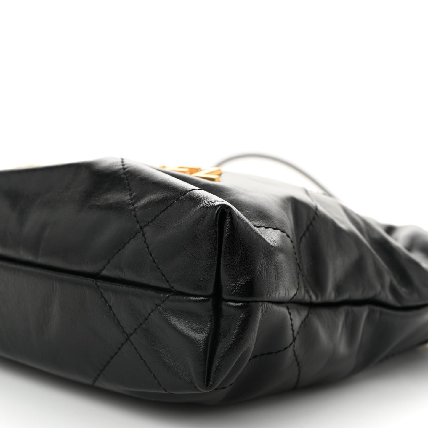Shiny Calfskin Quilted Mini Chanel 22 Black